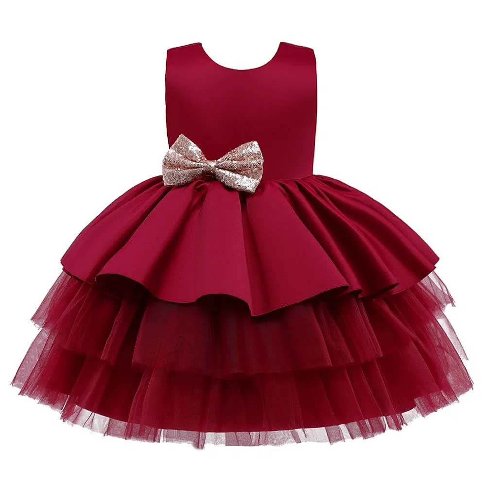 Lito Angels Elegantes Kleid Hochzeit Blumenmädchen Ballkleid Tüllkleid Taufkleid mit Stirnband für Baby und Kleinkind Mädchen