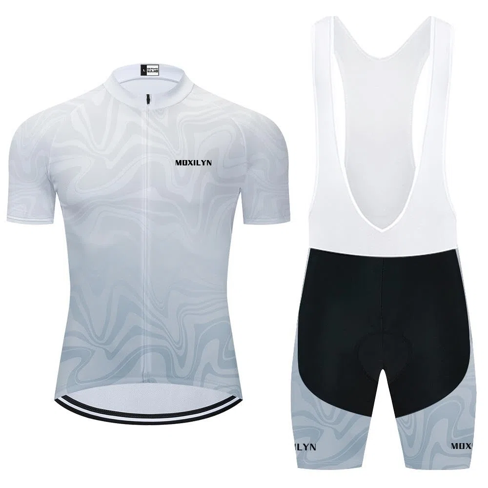 Moxilyn Fahrradtrikot Kurzarm Set für Herren Radtrikot T Shirt Radsport Set Fahrrad Trikot +Radhose mit 20D Gel Fahrradbekleidung