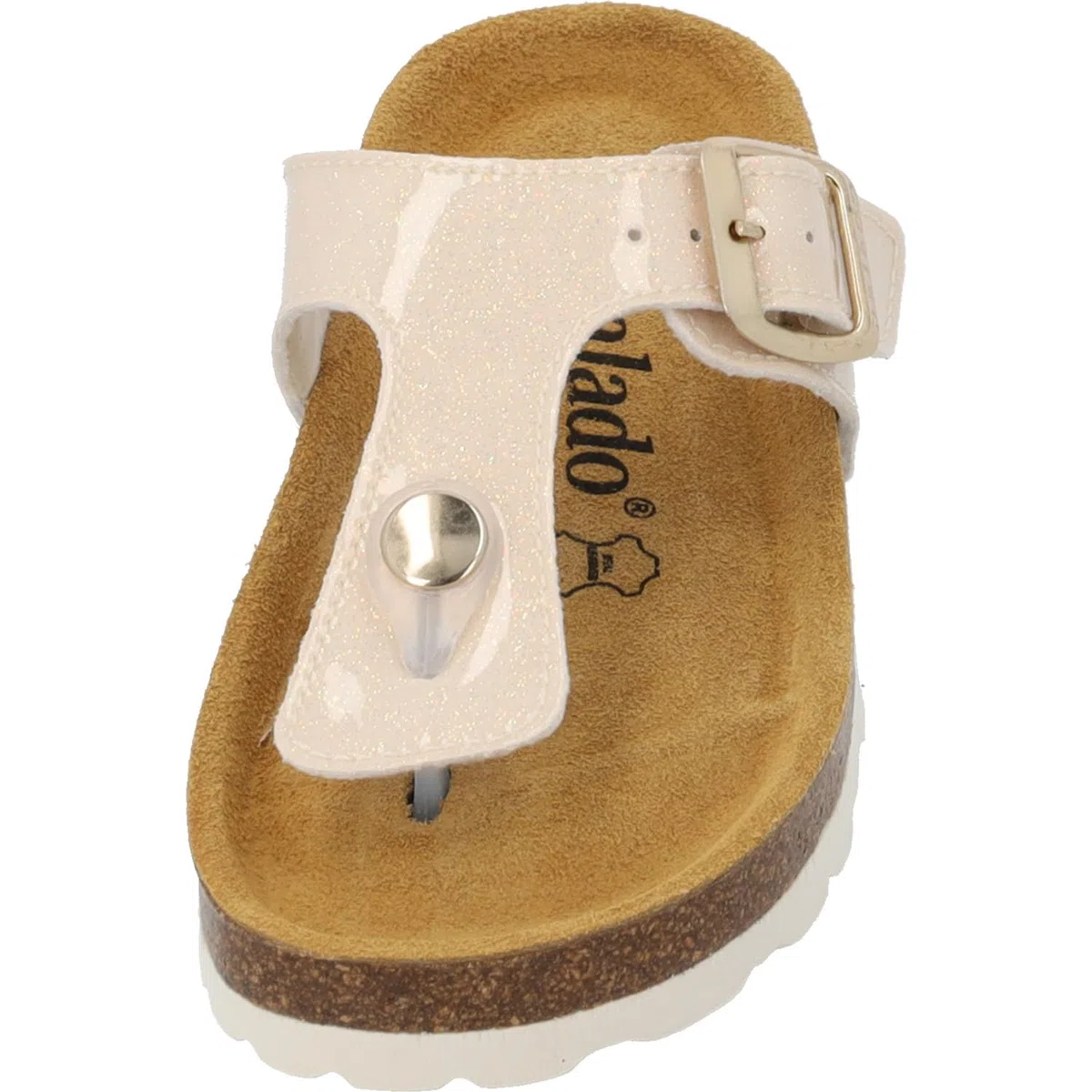 Palado Mädchen Zehentrenner Kids Kos G Sparkle – coole Sandalen Made in Spain - Hausschuhe mit schimmernden Farben - Sommerschuhe mit Kork-Fußbett
