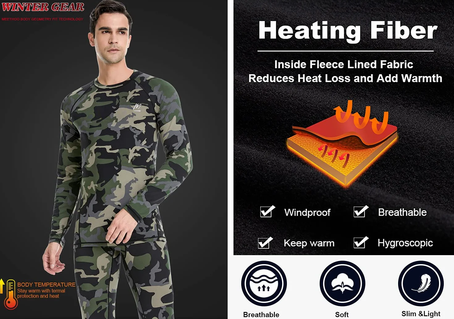 Thermounterwäsche Herren, Funktionsunterwäsche Set Funktionswäsche Atmungsaktiv Thermo Unterwäsche Thermowäsche Base Layer Radsport Laufen
