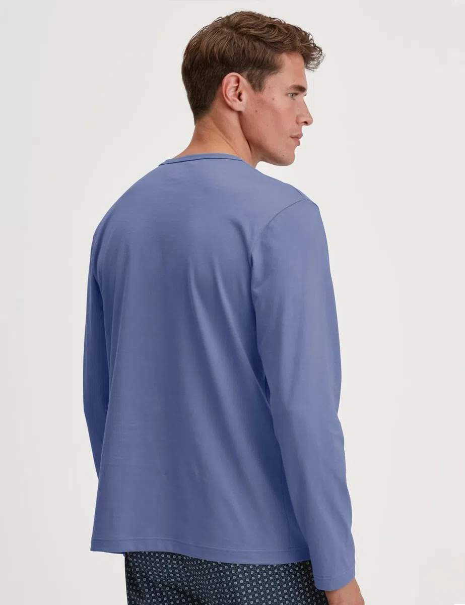 CALIDA Remix Basic Sleep Langarmshirt Herren, aus 100% Baumwolle