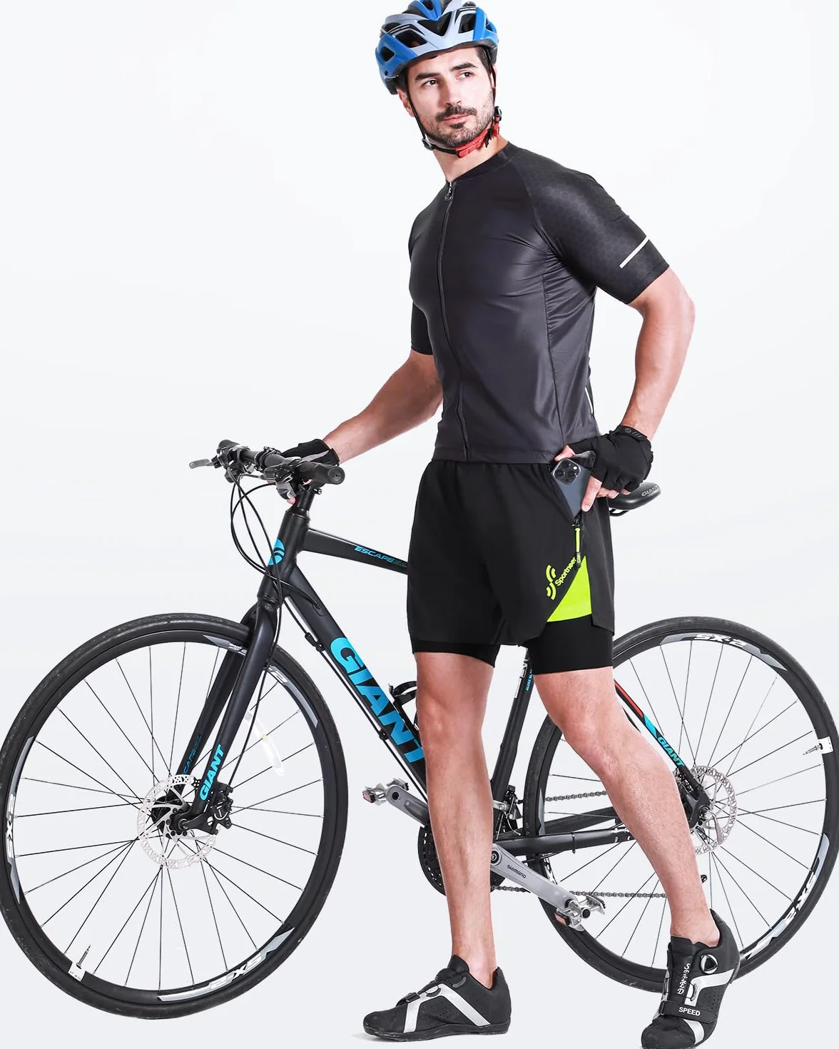 Sportneer Fahrradhose Herren MTB Hose Radlerhose Herren Radhose Mountainbike Hose mit 3D Sitzpolster Radhose Fahrradhose, M-3XL