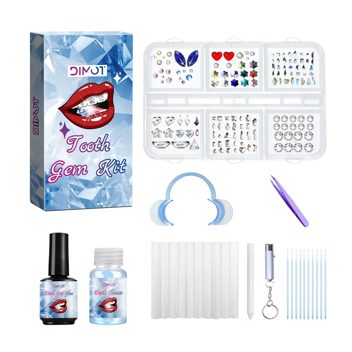 Zahnschmuck Set – DIY Dental Jewelry Set, Tooth Gem kit mit 150 Kristalle Für Party Daliy Leben (Serie F)