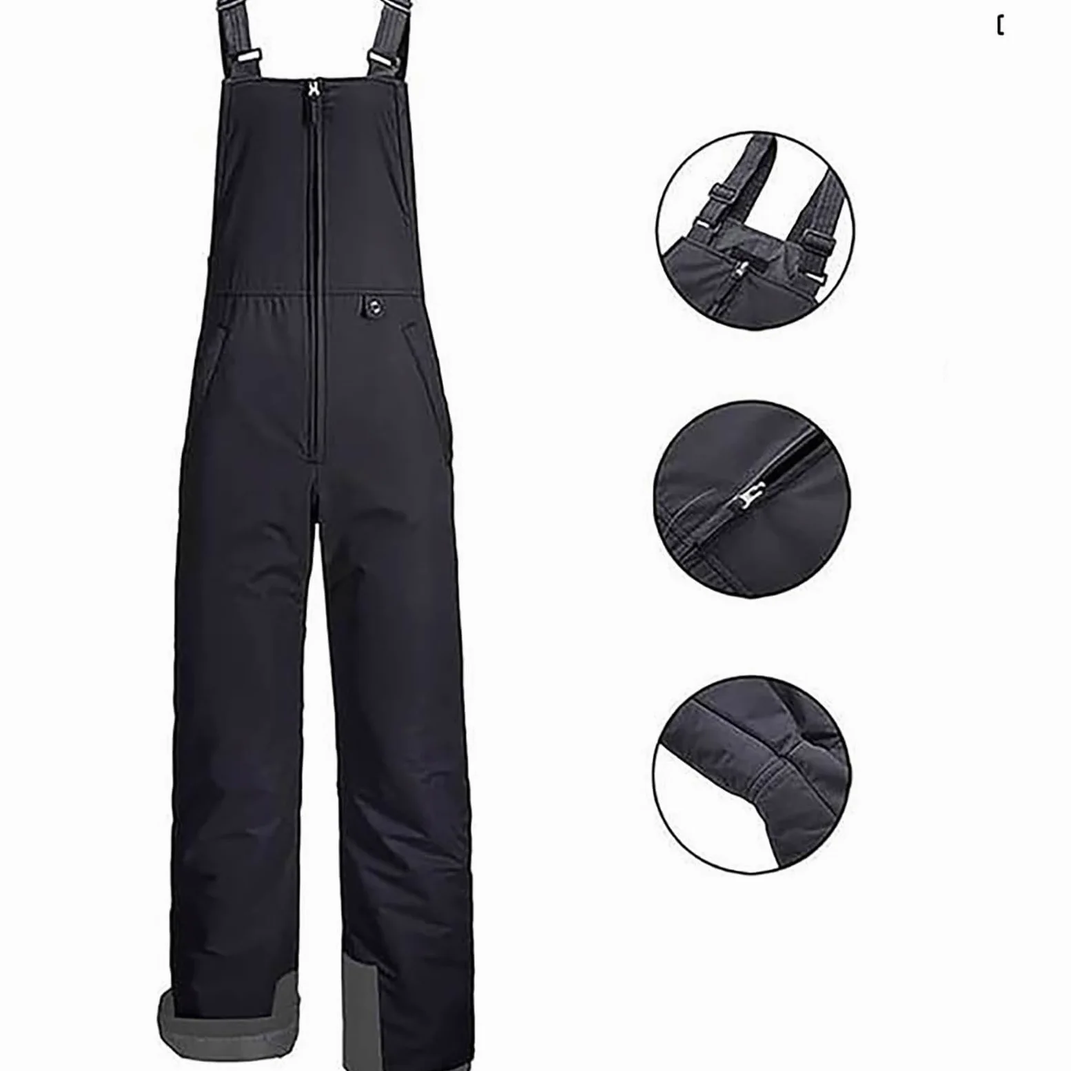 Generisch Schneehose Kinder Unisex Skihose Kinder Snowboardhose Schneehose Jungen Funktionshose mit abzippbarem Latz und Kantenschutz Winterhose Thermohose Softshellhose Hosenträger Skihose