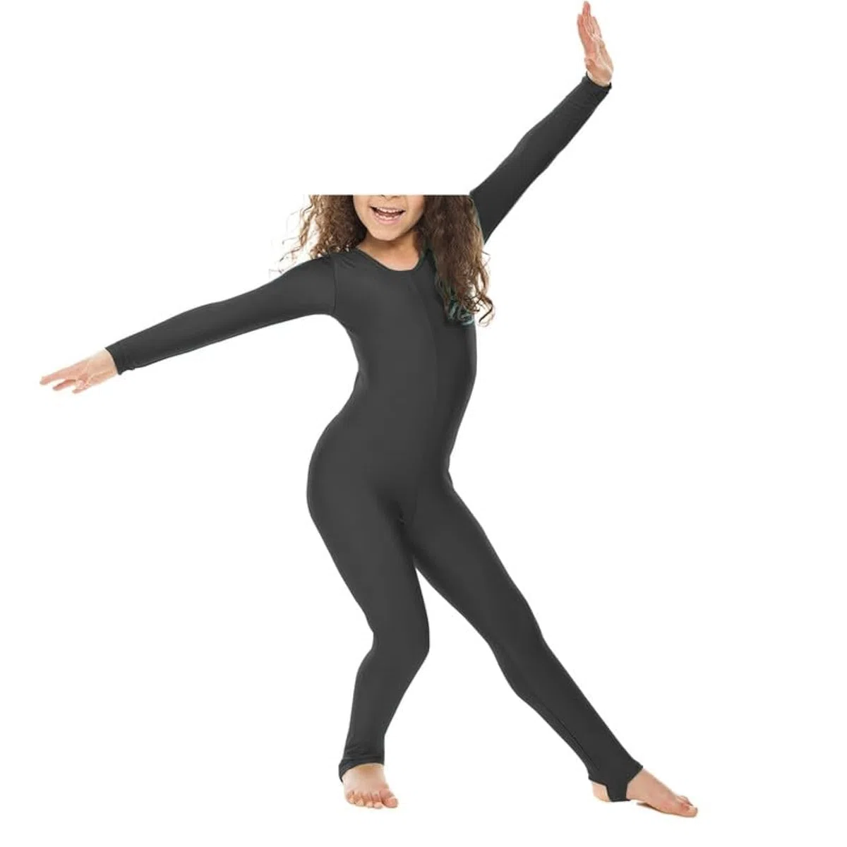 Langärmeliger Catsuit für Mädchen, glänzend, Nylon, Ganzkörperanzug, Gymnastikanzug, bequeme Passform, perfekt für Tanz, Ballett, Gymnastik