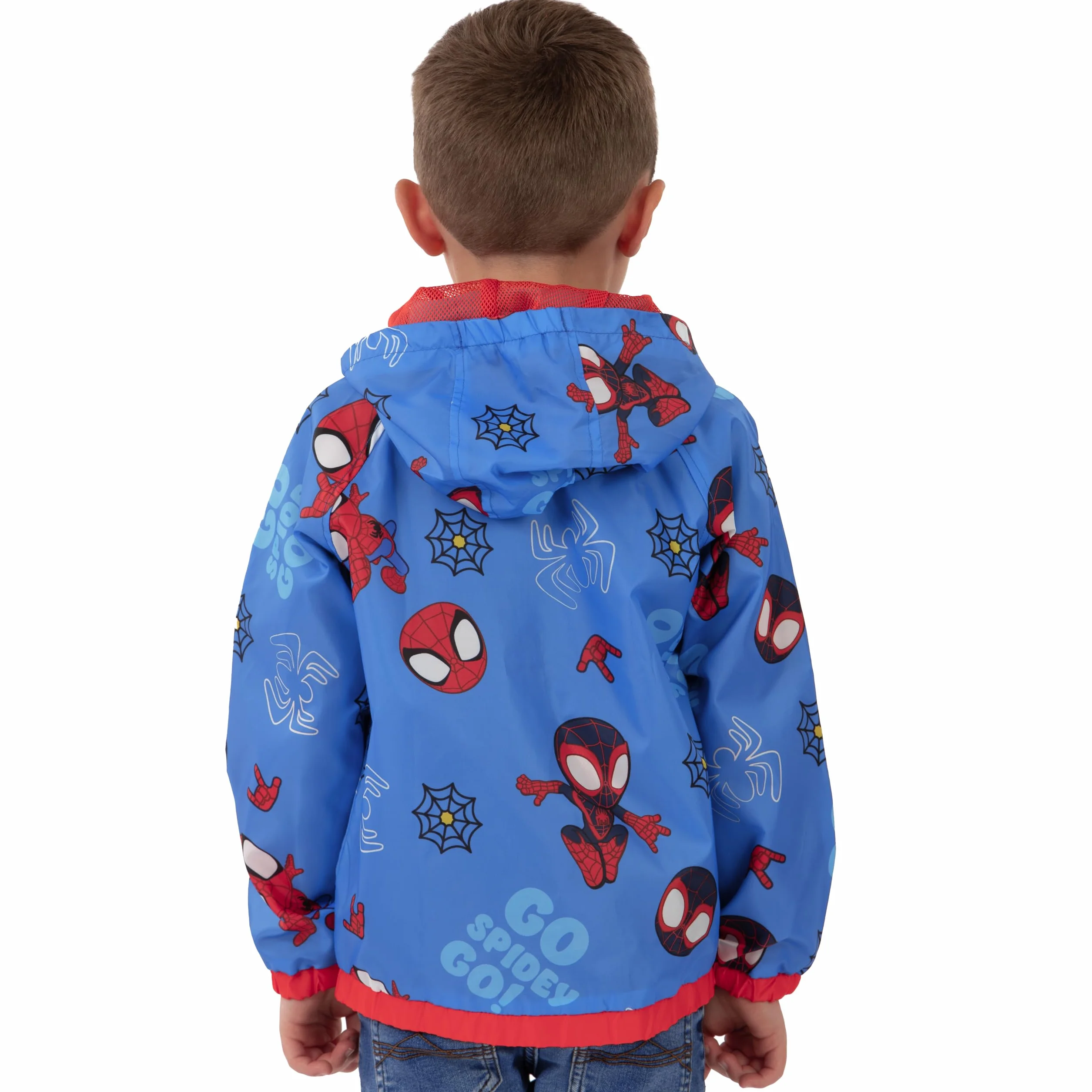Marvel Regenmantel Kinde, Regenjacke Kinder Mit Kapuze, Spidey And His Amazing Friends Jacke Jungen