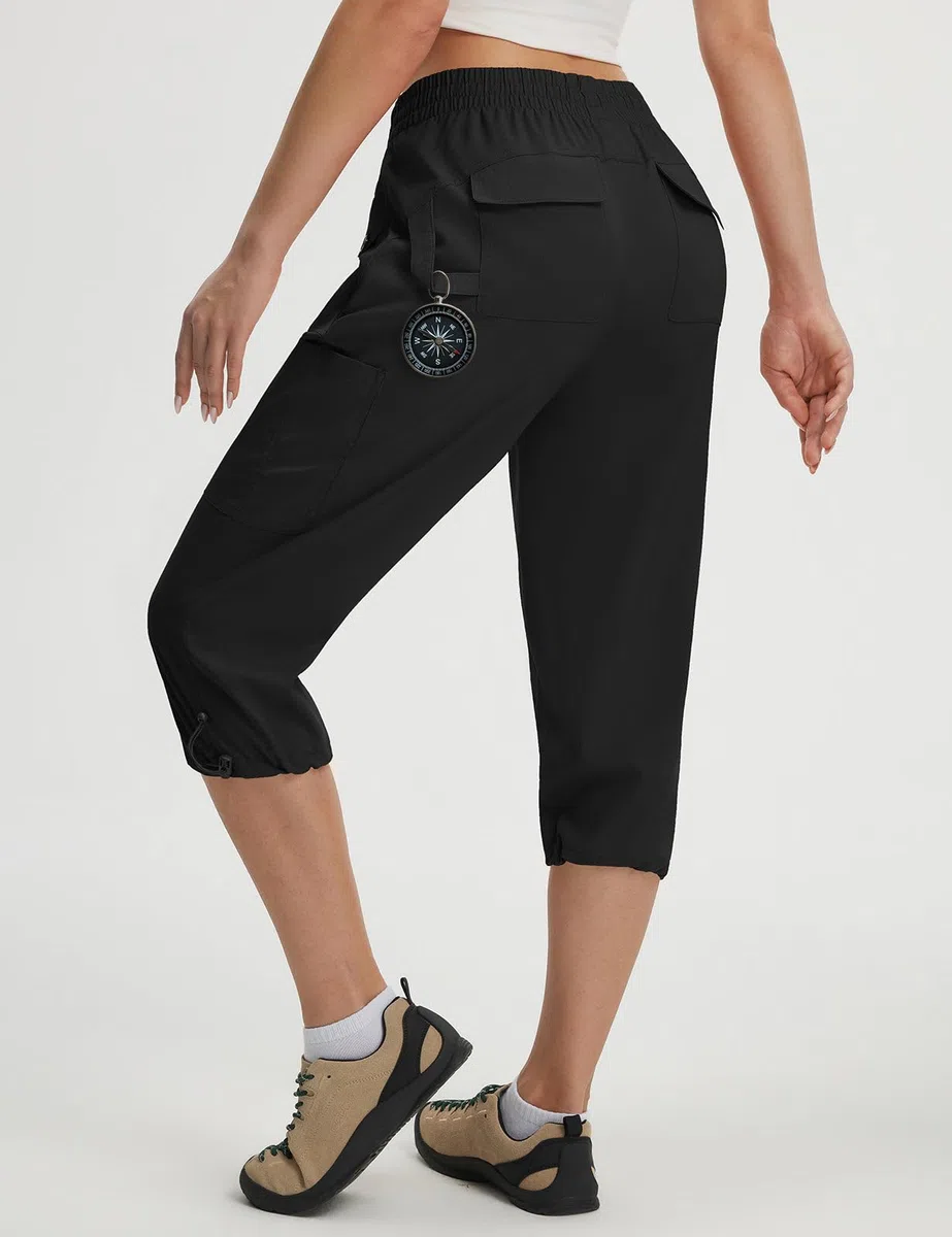 baleaf Damen Wanderhose Knielang UV Schutz Cargohose Outdoorhose Sommerhose