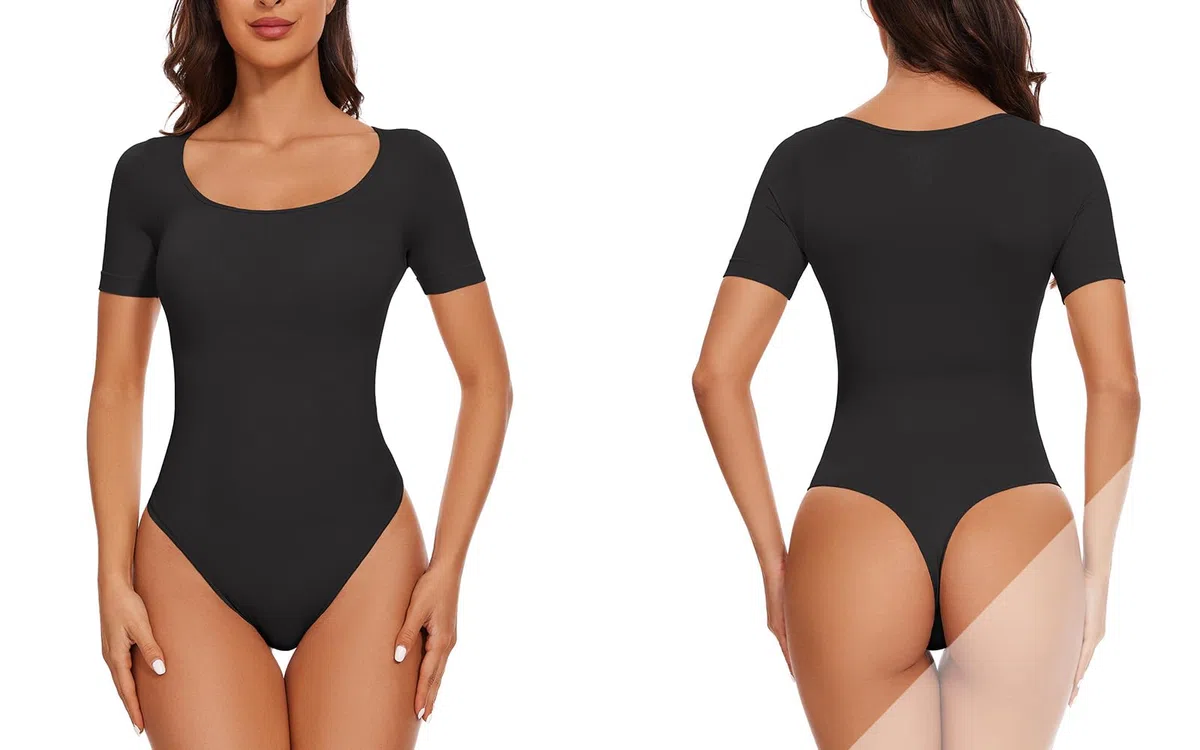 KSKshape Shapewear Damen Body Kurzarm Body Shaper Damen Bauchweg T-shirts Body Runde kragen Bodysuit