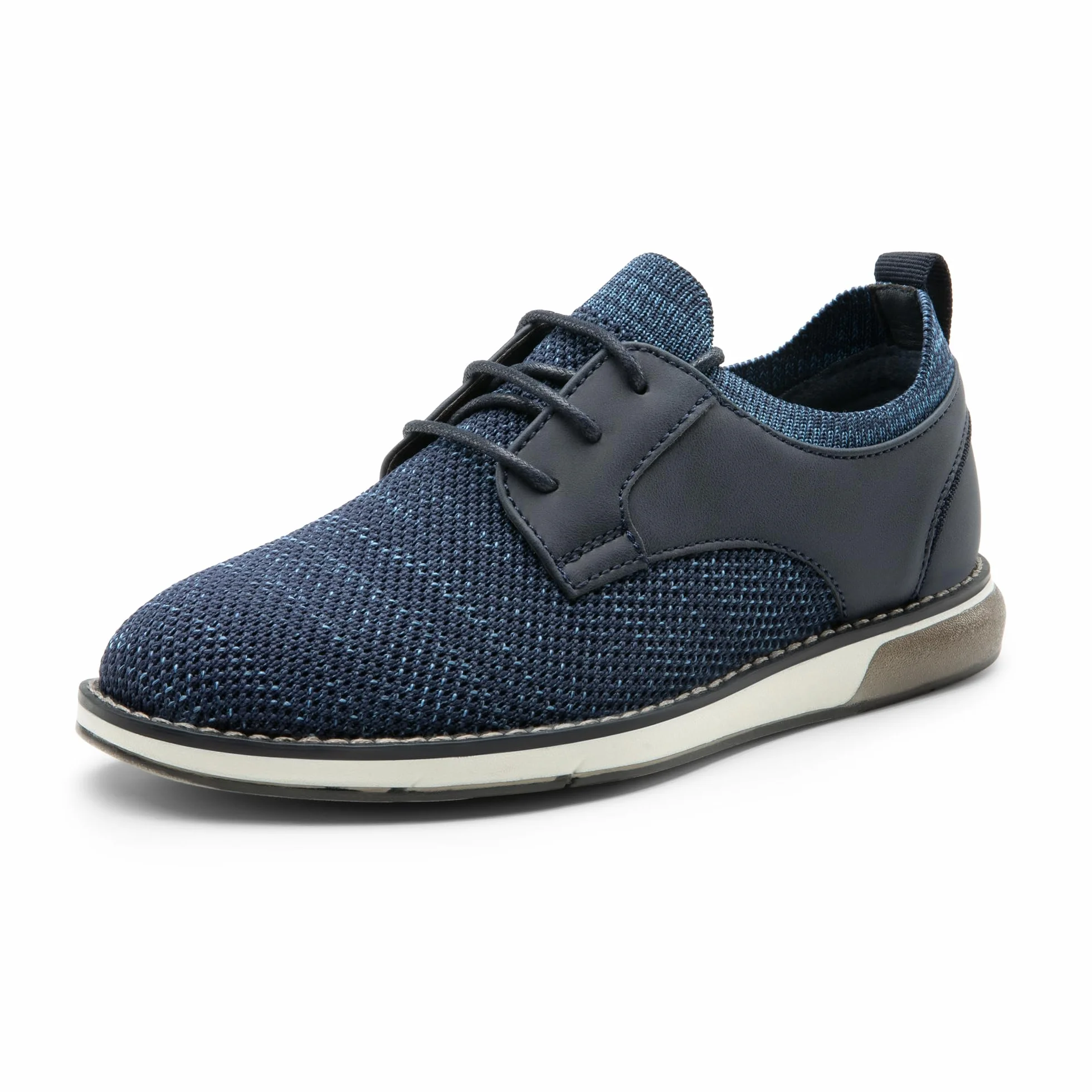 Bruno Marc Schnürhalbschuhe Jungen Anzugschuhe Atmungsaktiv Gestrickter Stoff Oxford Hochzeit Party Schuhe,Size 26.5,Marine,SBOX2403K