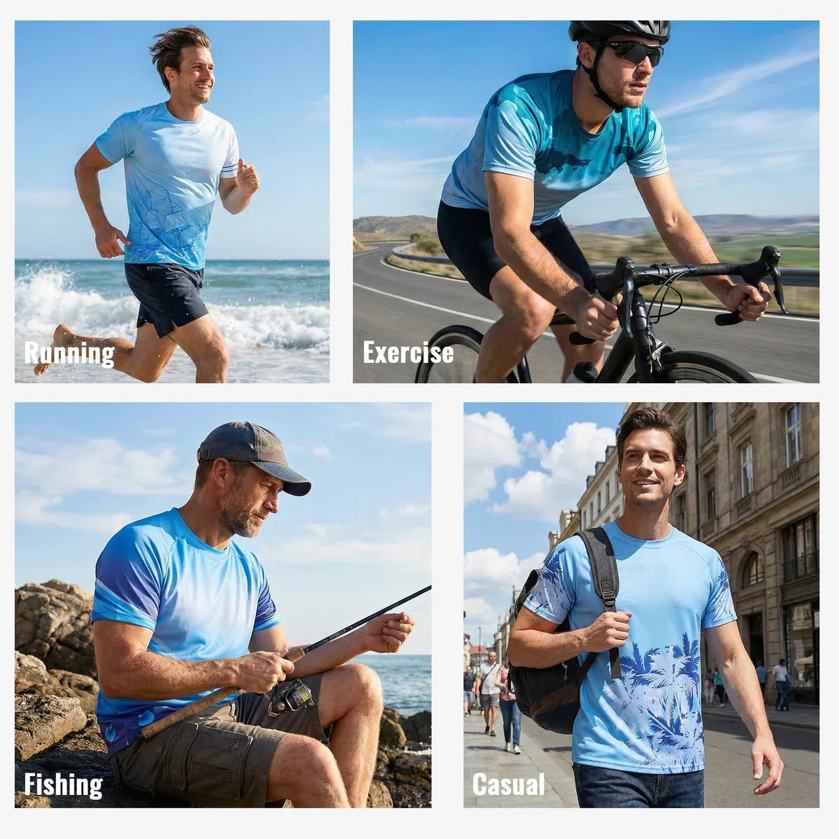 Cimic 1/3er-Pack Rashguard-UV-Shirt für Herren,Wassersurf-Shirt,UPF 50+,UV-Schutz-Schwimm-T-Shirt,schnell trocknend, atmungsaktiv,Sonnenschutz für Outdoor-Surfen,Laufshirt
