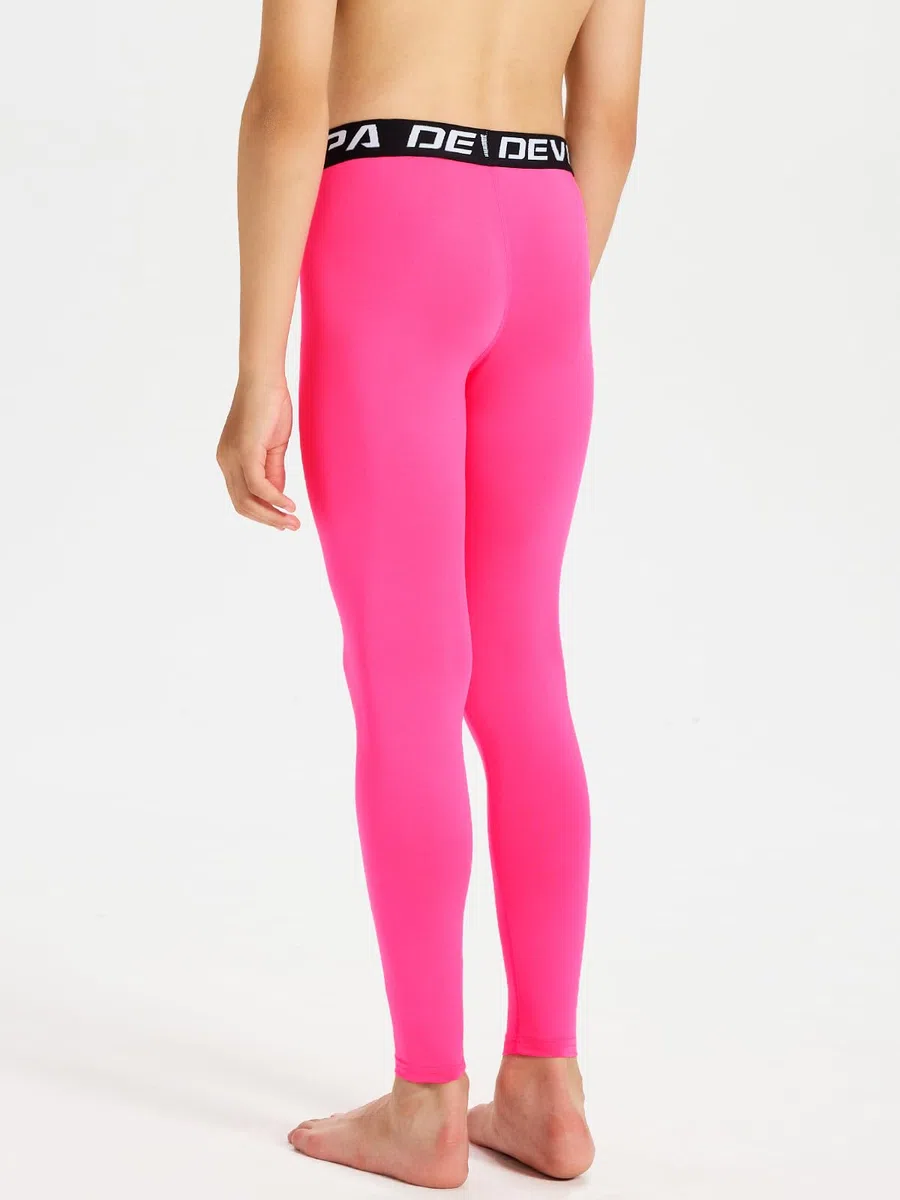 DEVOROPA Jungen Leggings Quick Dry Youth Kompressionshose Sport Strumpfhose Basketball Unterschicht