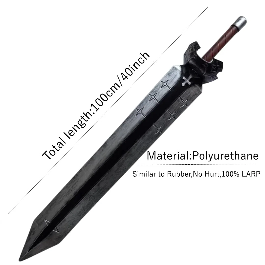 damdos Halloween Prop 40" Black-Asta Sword Clover Cosplay Props,The Black Swords Clover Cosplay Weapon Birthdays Gifts