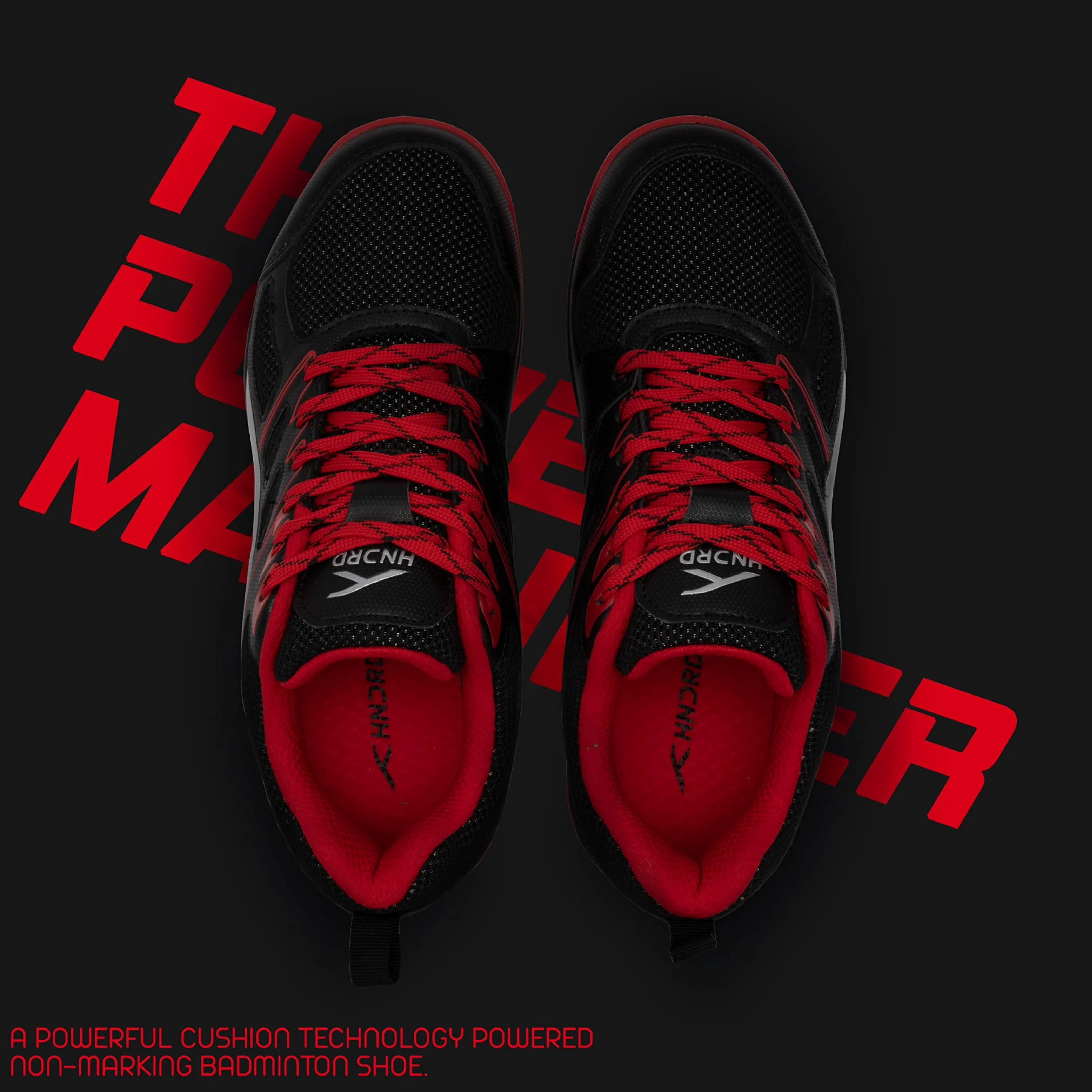 HUNDRED Xoom Non-Marking Professional Badminton Shoes for Men, Material Upper: Polyester, Sole: Rubber, Suitable for Indoor Badminton/Tennis/Squash/Table Tennis/Basketball & Padel