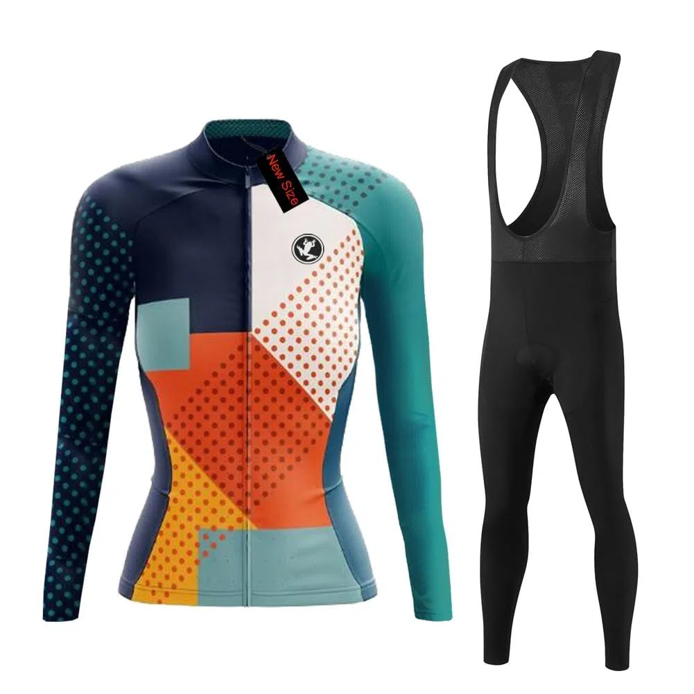 UGLY FROG Winter-Radtrikot für Damen, langärmelig, Thermo-Fleece, Fahrrad-Shirt, Lätzchen, Radhose, Anzüge, klassische Fahrradbekleidung