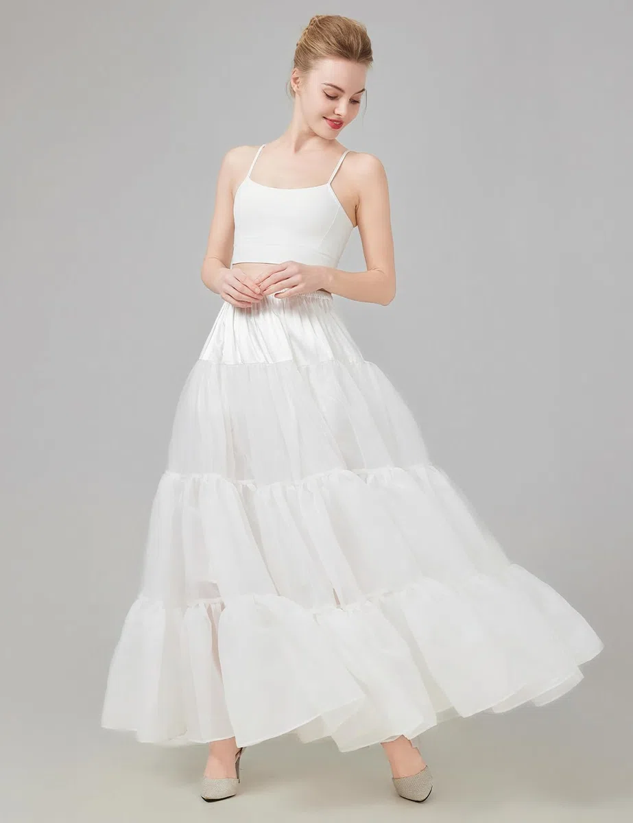 BEAUTELICATE Petticoat Unterrock Lang Tüll Reifrock A Linie 50er Jahre Petticoat Crinoline für Hochzeit Brautkleid Rockabilly Kleid Karneval Halloween S-XXL
