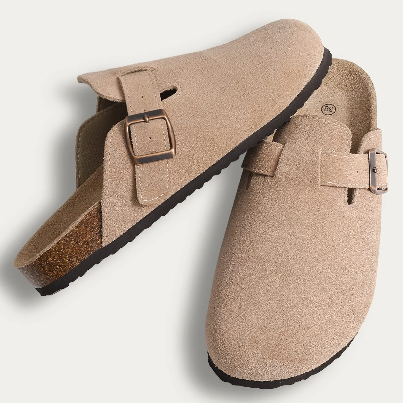 Comwarm Unisex Clogs Wildleder für Frauen aus Leder rutschfest Pantoletten mit Premium Fußbett…