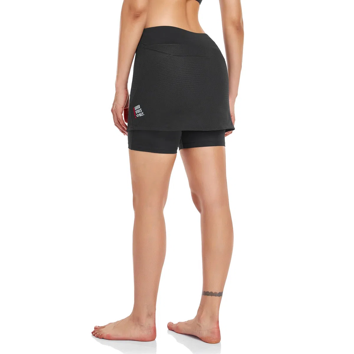 Santic Fahrradröcke Skorts 2 in 1 Kurze Damen Fahrradhose mit Gepolsterte hoher Bund Hosenrock Rock Shorts Sitzpolster Radlerrock