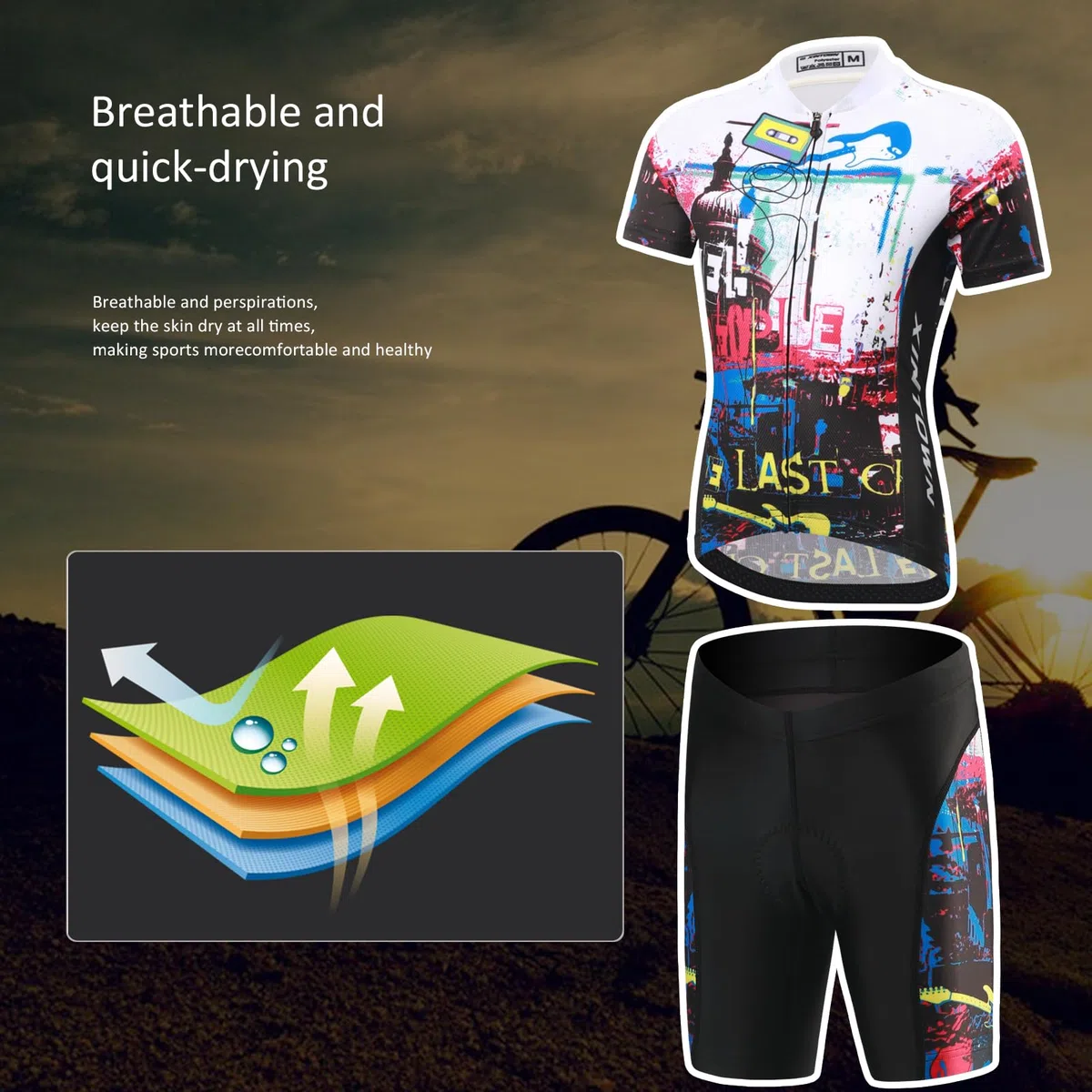 Jungen Radtrikot Set Kinder Mädchen Fahrrad Anzug Unisex Kurzarm Trikot+Radhose mit 3D Sitzpolster Atmungsaktiv Radsport Bekleidung