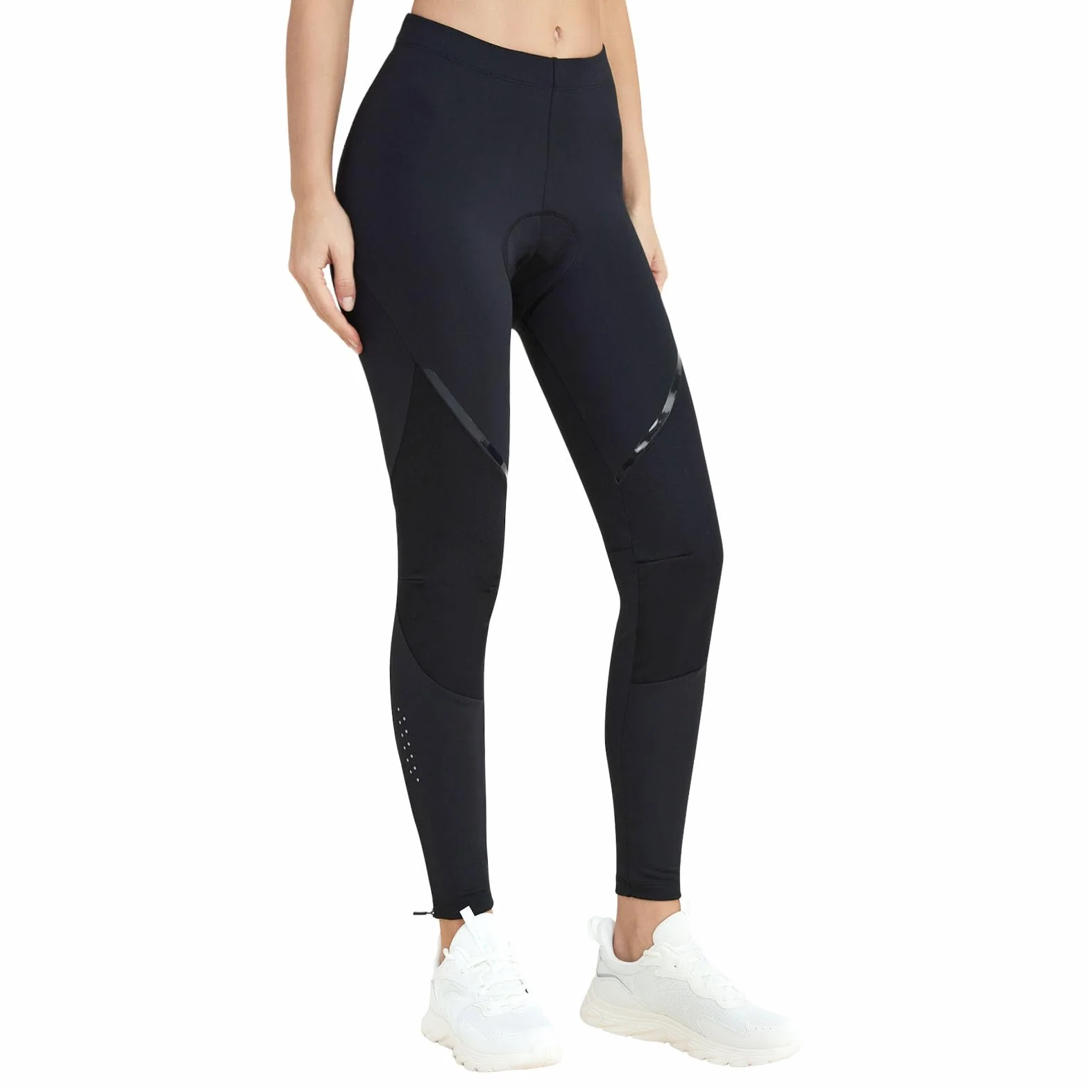 Santic Fahrradhose Lang Damen Gepolsterte Thermo Winter Radhose Sitzpolster Reflektierend Radsport Lange Leggings Hosen