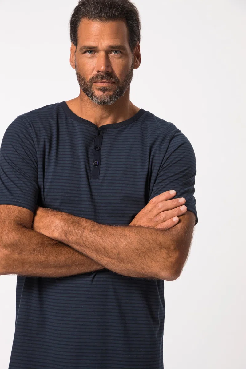 JP 1880 Herren große Größen Übergrößen Menswear L-8XL Nachthemd, Henley, Ringel 826709