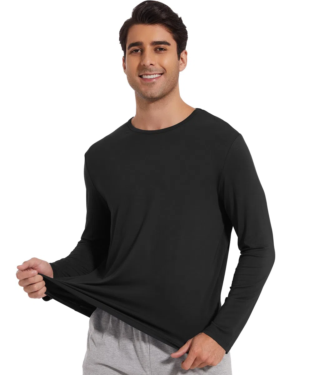 WiWi Herren Viskose von Bamboo Classic T-Shirts S-XXL