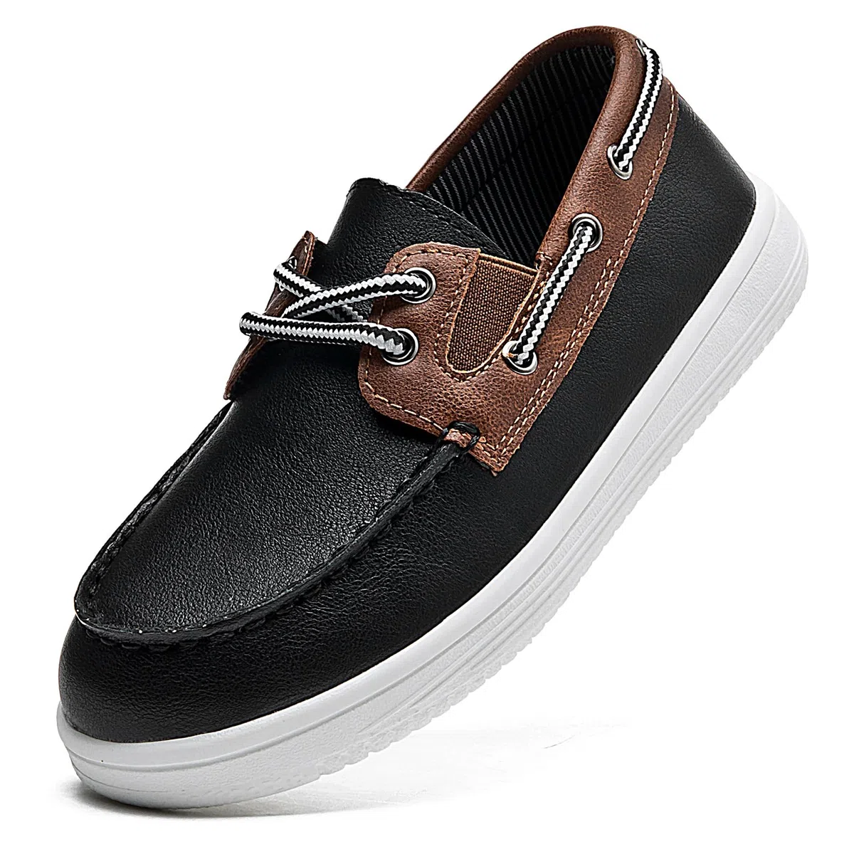 DADAWEN Jungen Mädchen Anzugschuhe Slip-On Bootsschuhe mit 2 Loch Schnürsenkeln Slipper Schule Freizeitschuhe