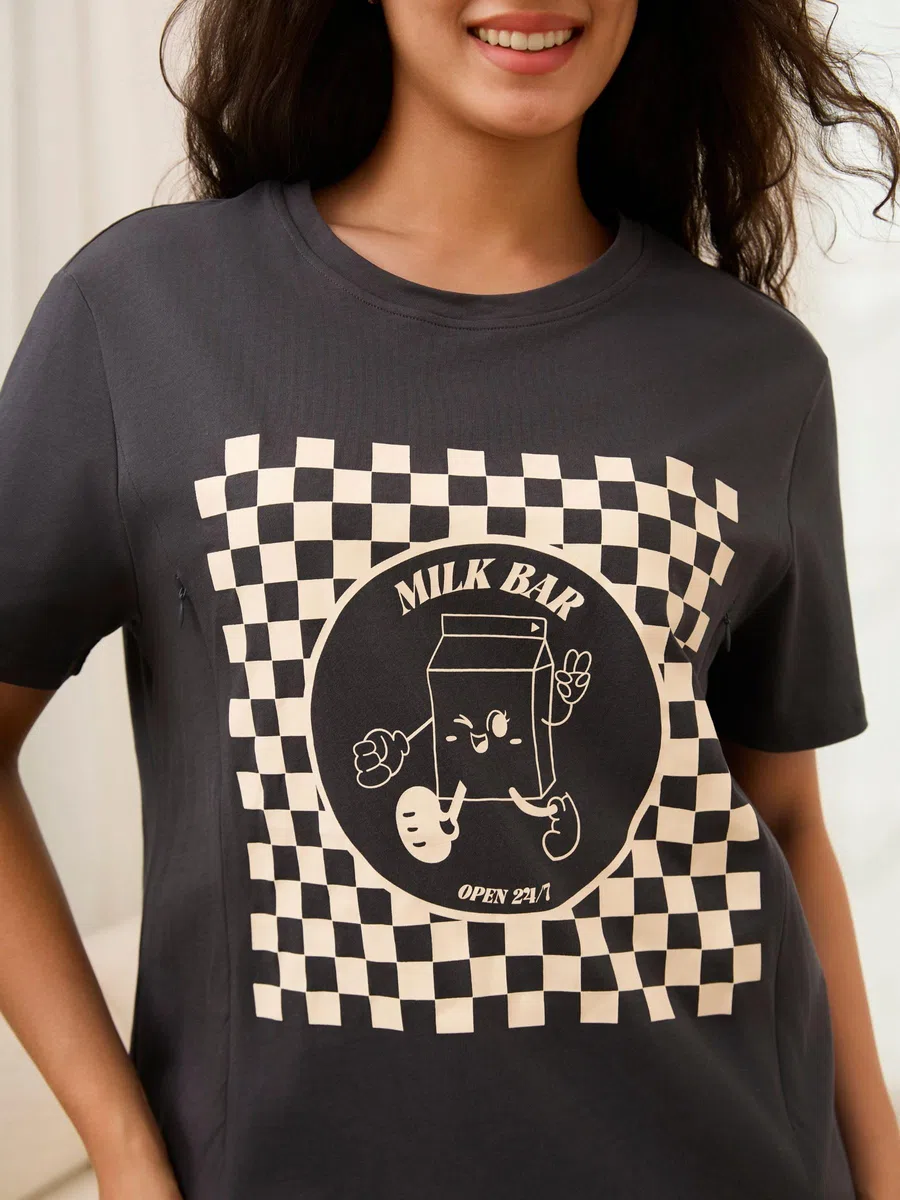 Stillshirt Damen Kurzen mit Reißverschluss Umstandsmode zum Stillen T-Shirts für Schwangere Stilltops Sommer