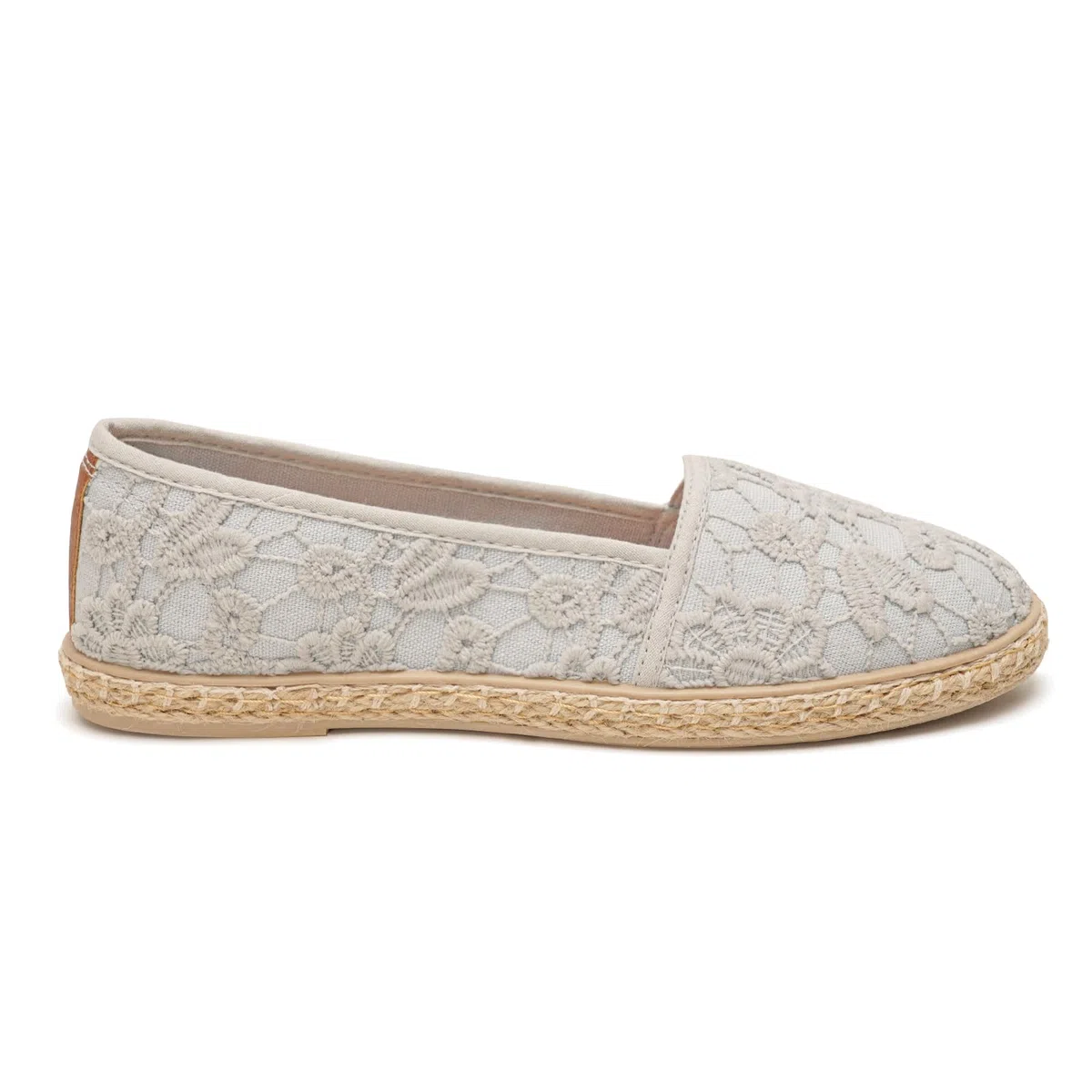 GLAMORA LAMORA Espadrilles aus Spitze für Damen, Sparta-Sohle, moderner und tragbarer Stil, Weiß, Schwarz und Beige, Schwarz