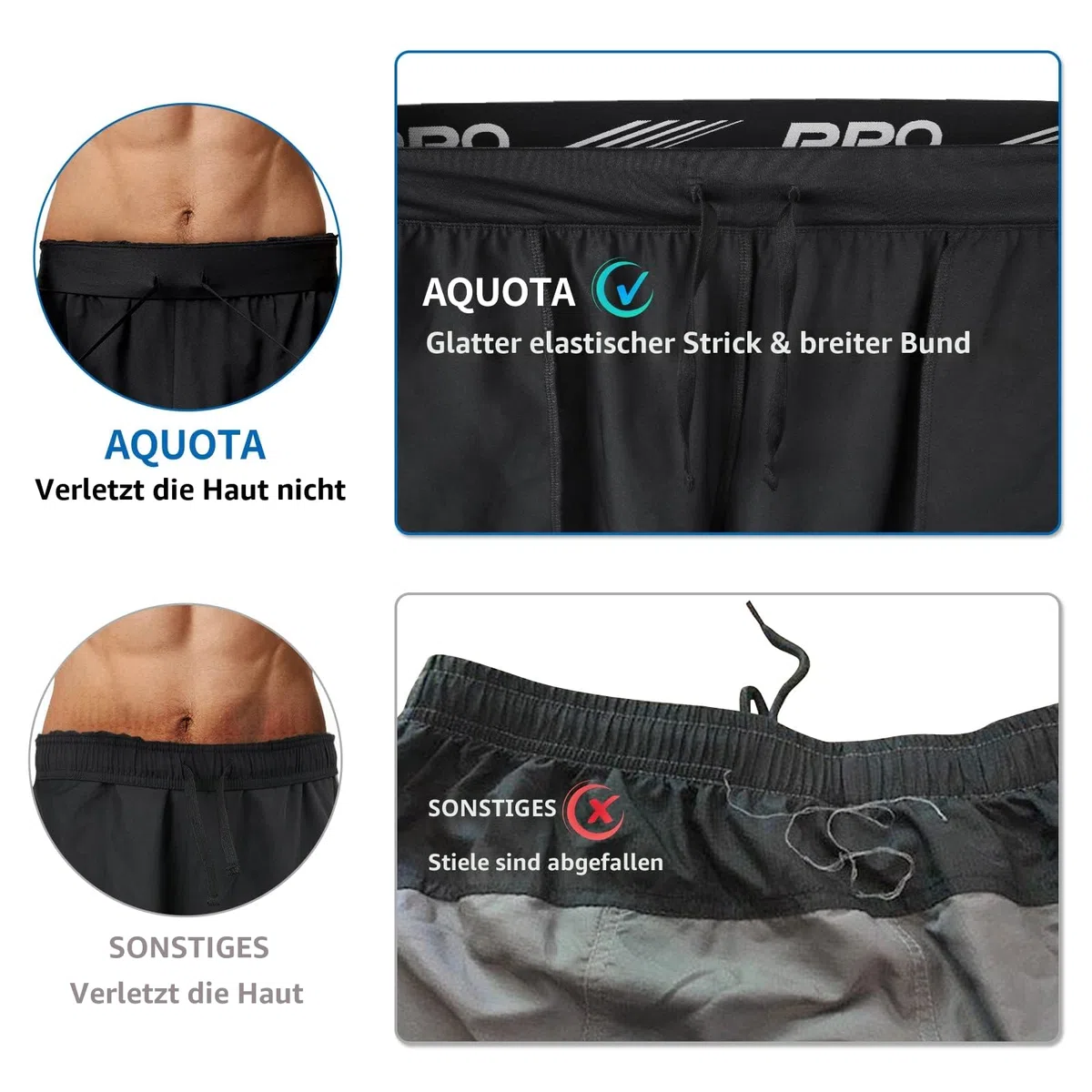 2er Pack 9" 5" Herren Sport Shorts Trainingsshorts Laufshorts Sporthose Laufhose Jogginghose Kurze Schnell Trocknend Reißverschlusstasche