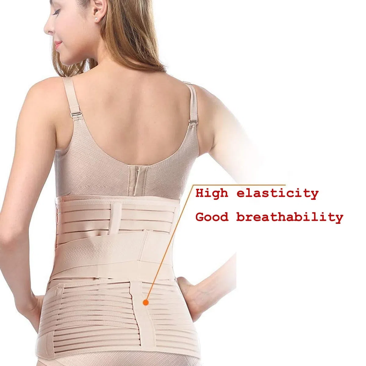 TiRain Damen 3 in 1 Postpartum Support - erholung Bauch/Taille/beckengurt Shapewear Nude One Size