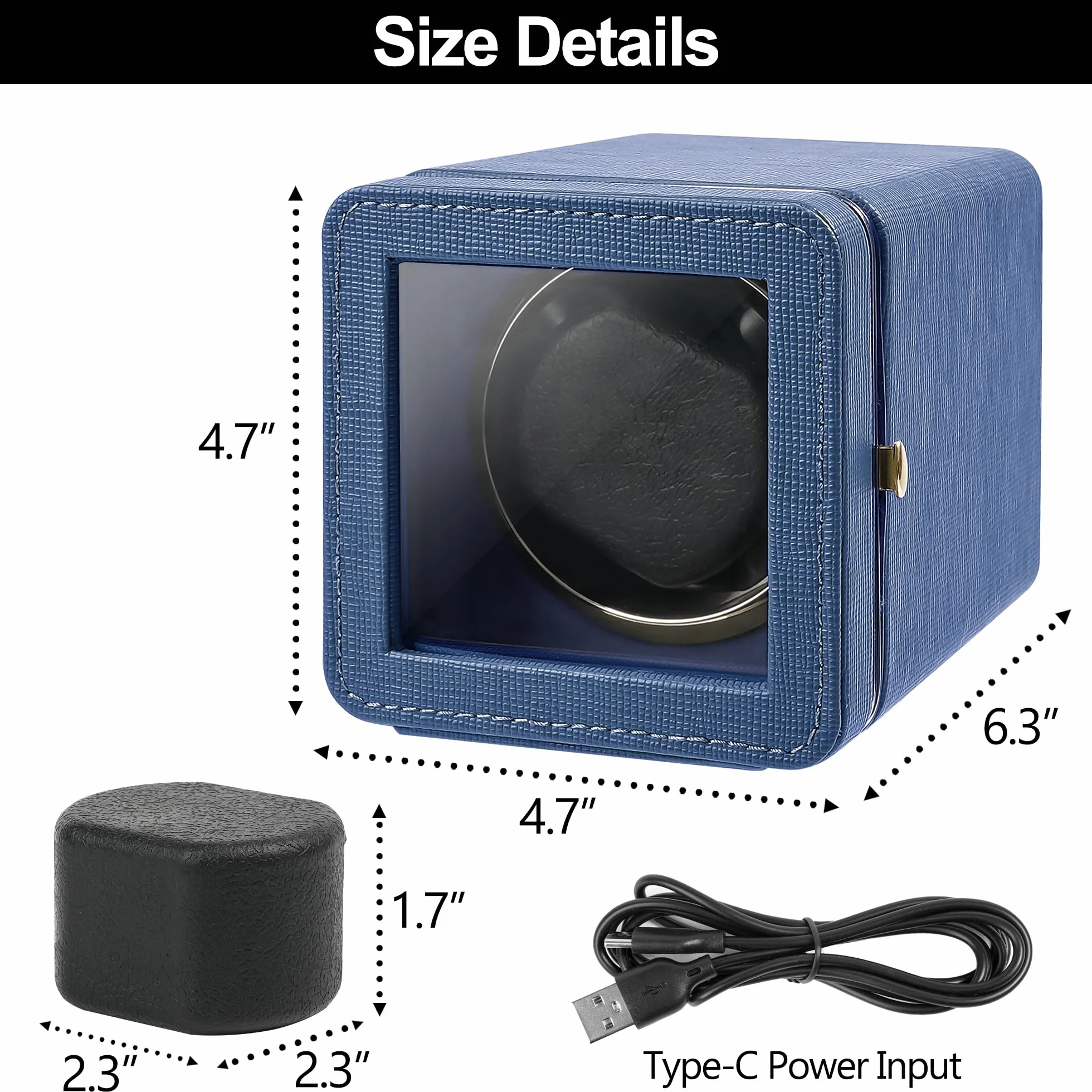 Uhrenbeweger 1 Uhren Automatik Uhrenbeweger Box für Automatikuhren USB-Ladekabel Watch Winder PU Leder Uhrengehäuse mit leisem Motor