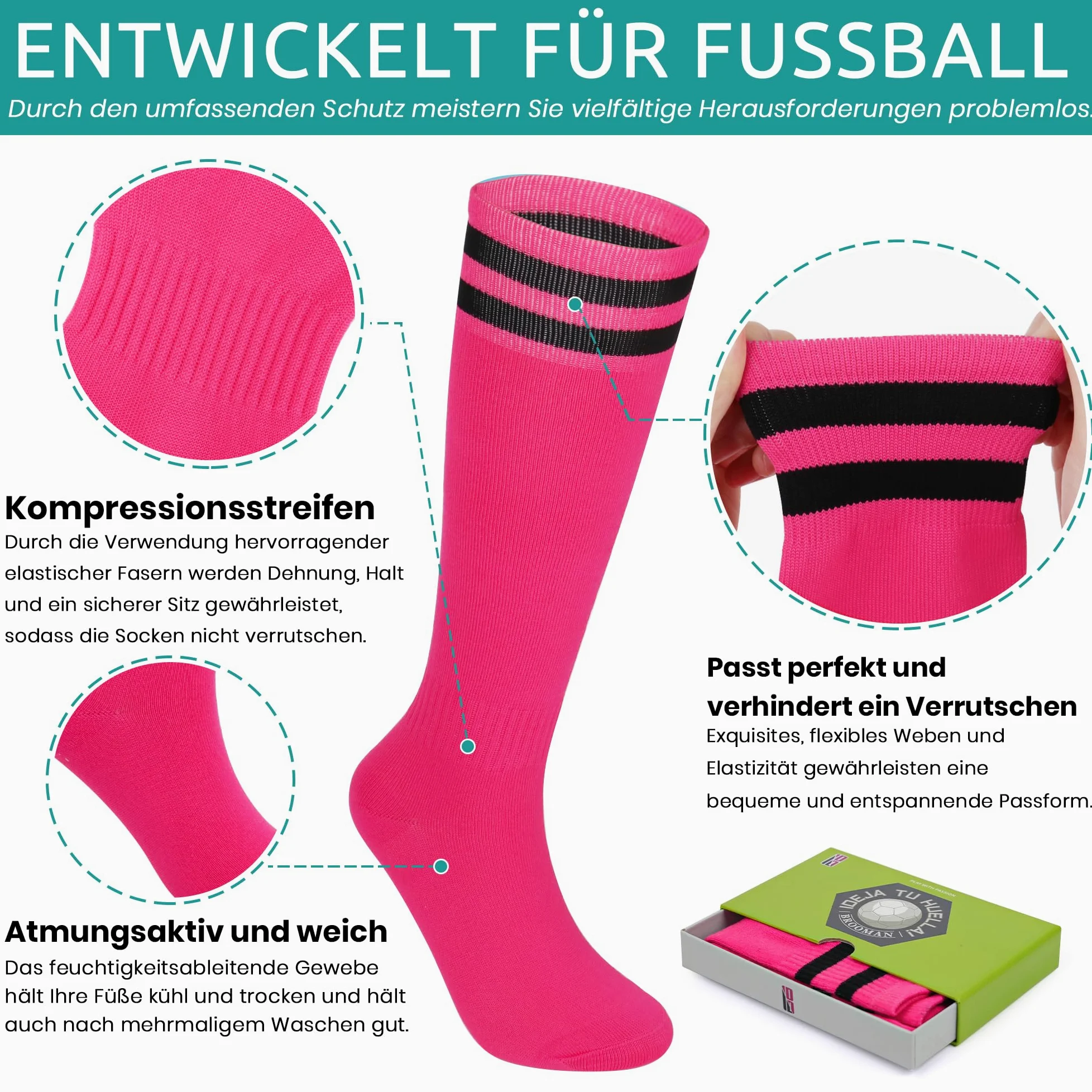 JABASIC Fussballschuhe Kinder Firm Ground Football Schuhe Jungen Mädchen Fußballschuhe mit Fußball-Socken
