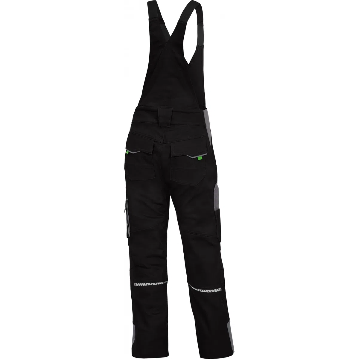 Leibwächter Kinderlatzhose FlexLine, Größe 134–140, Grün, Stretchbund, Knieverstärkung, verstellbare Träger, robuste Arbeitshose Schule, Werkstatt, Garten, atmungsaktiv, Innenfutter, Seitentasche