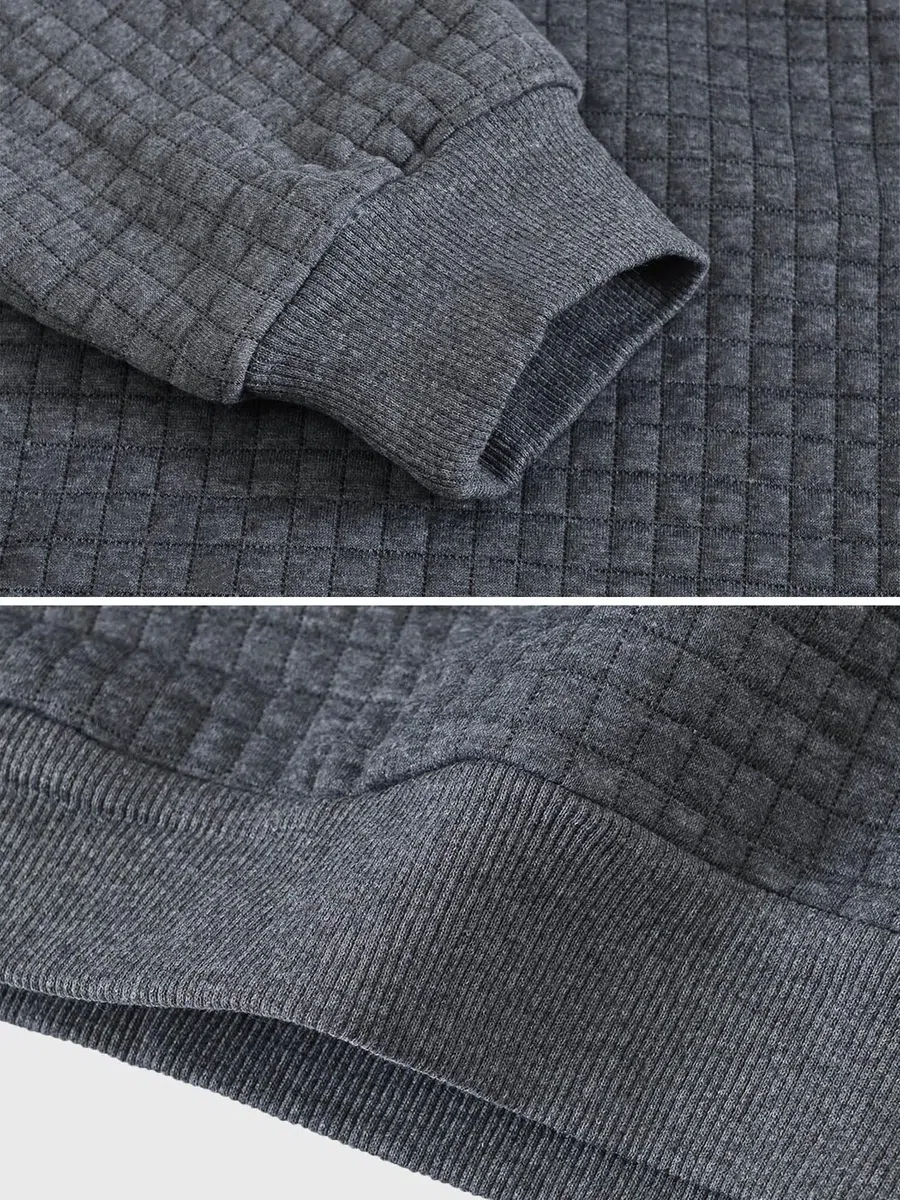 YuKaiChen Herren Kapuzenpullover Casual Langarm Karierten Kordelzug Jacquard Hooded Sweat mit Fleece Innenseite