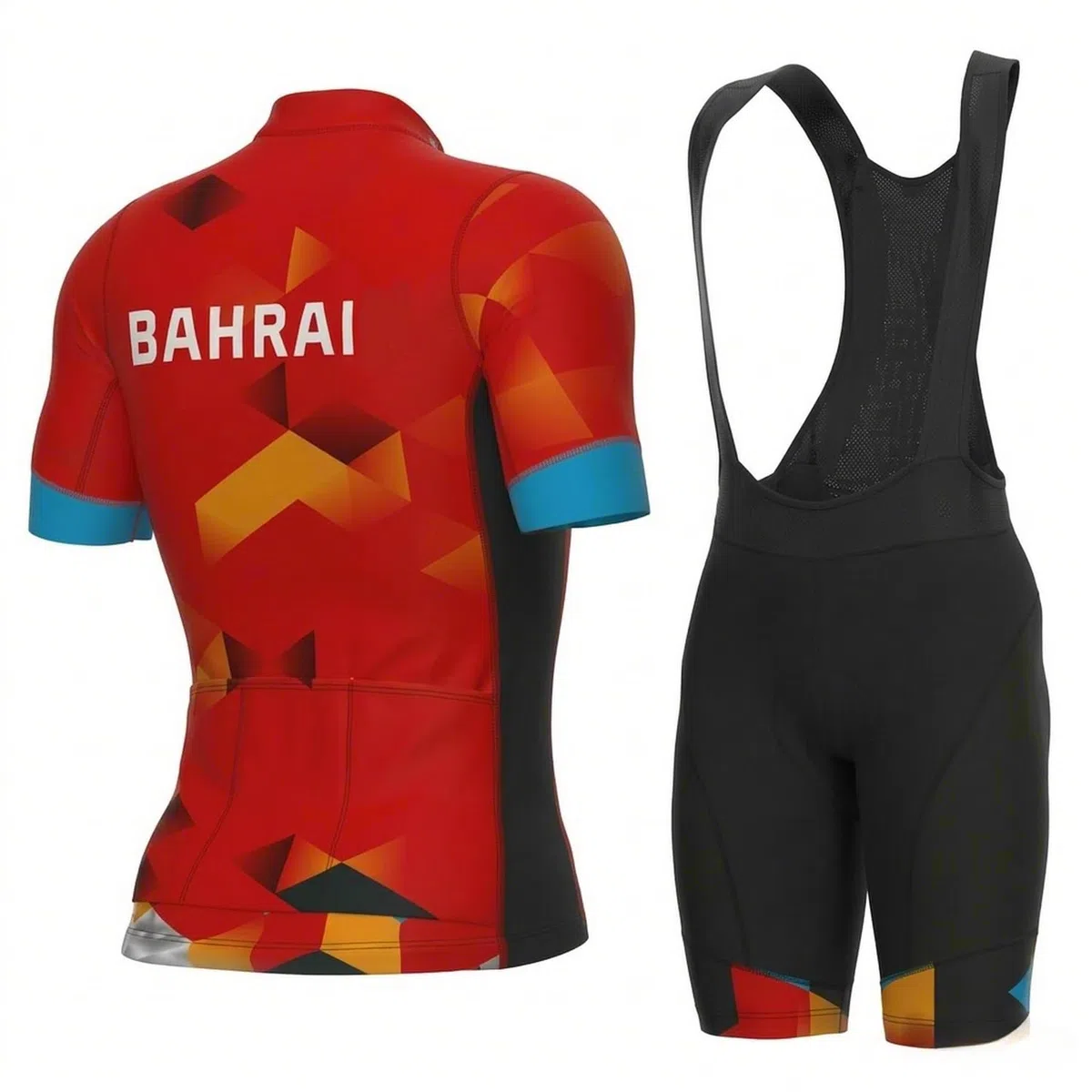 Herren & Damen Fahrradtrikot Set mit Bib Shorts, Schnelltrocknender Radsportanzug für Freizeitfahrer, Helle Farben Rennradbekleidung