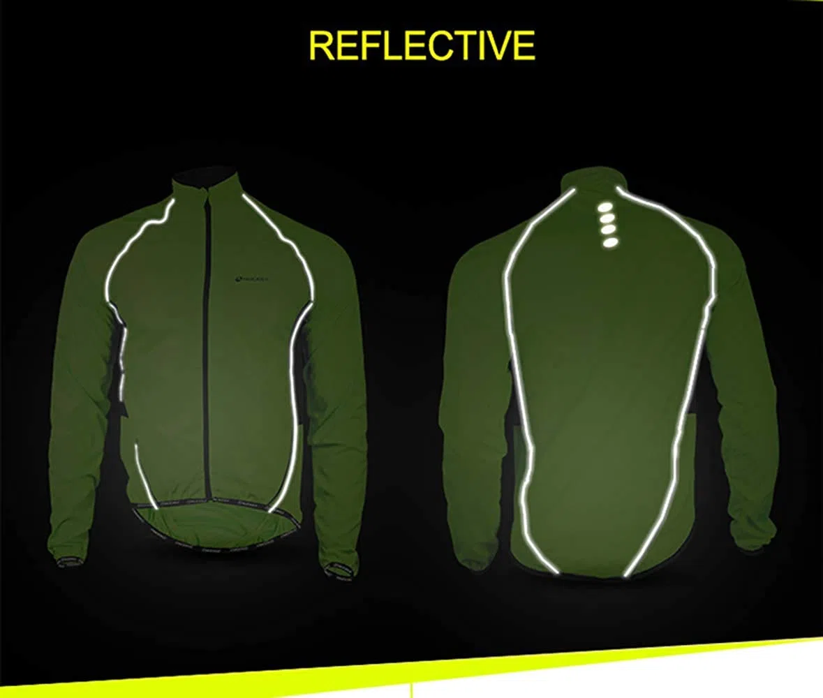 NUCKILY Herren Fahrradjacke Leichte Anti-UV Jersey Winddicht Wasserabweisend Mantel Laufen Windbreaker Regenmantel Outdoor Sportbekleidung
