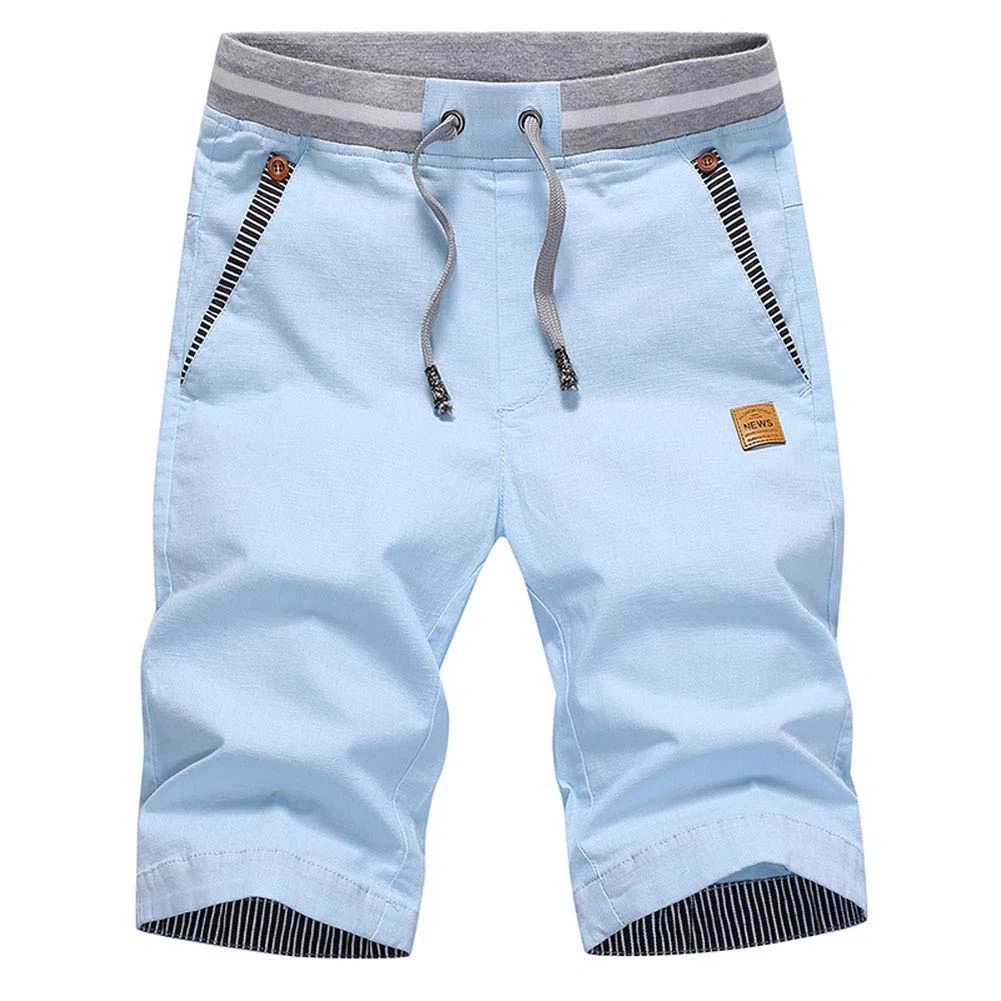 JustSun Kurze Hosen Herren Shorts Chino Baumwolle Sommer mit Tunnelzug