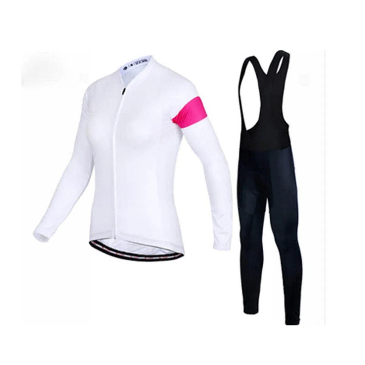 Damen Radbekleidung Set Langarm Rennrad Shirt Radtrikot Fahrradhose mit Gelpolster