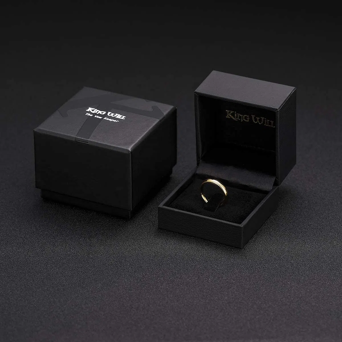 King Will GLORY Herren 4mm/6mm/8mm Wolframkarbid Ring Ehering - Gold/Roségold plattiert, hochglanzpoliert, komfortabel, gewölbt