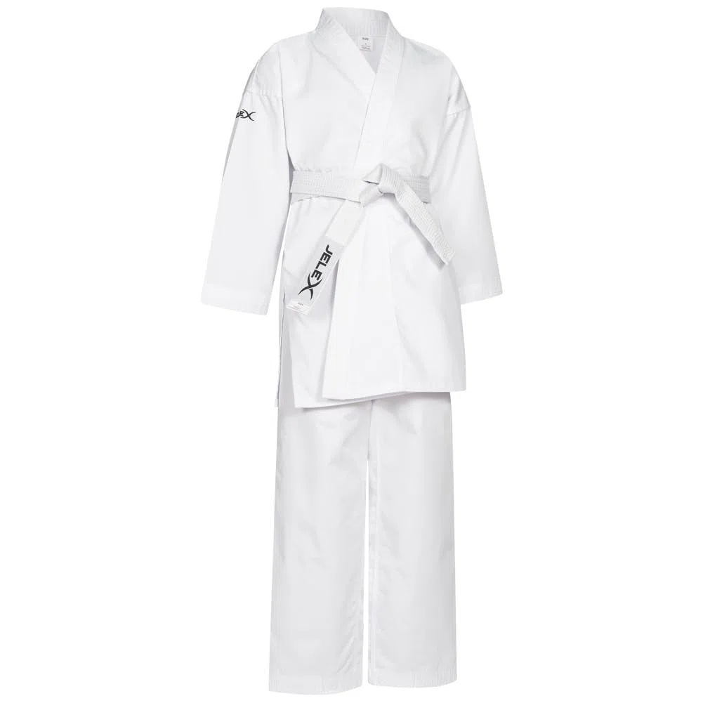JELEX Kihaku Karateanzug Set aus Hose, Oberteil und Gürtel für Erwachsene und Kinder. Für Karate, Judo und andere Kampfsportarten