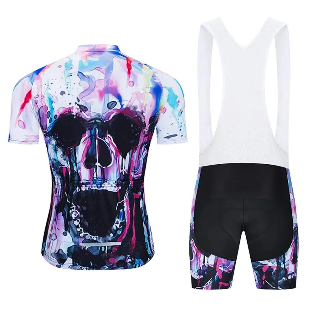 Moxilyn Radtrikot mit kurzen Ärmeln + Gel 20D, weich, gepolstert, Coolmax Shorts/Radhose für Herren, Trägerhose, Rennrad, MTB, MTB