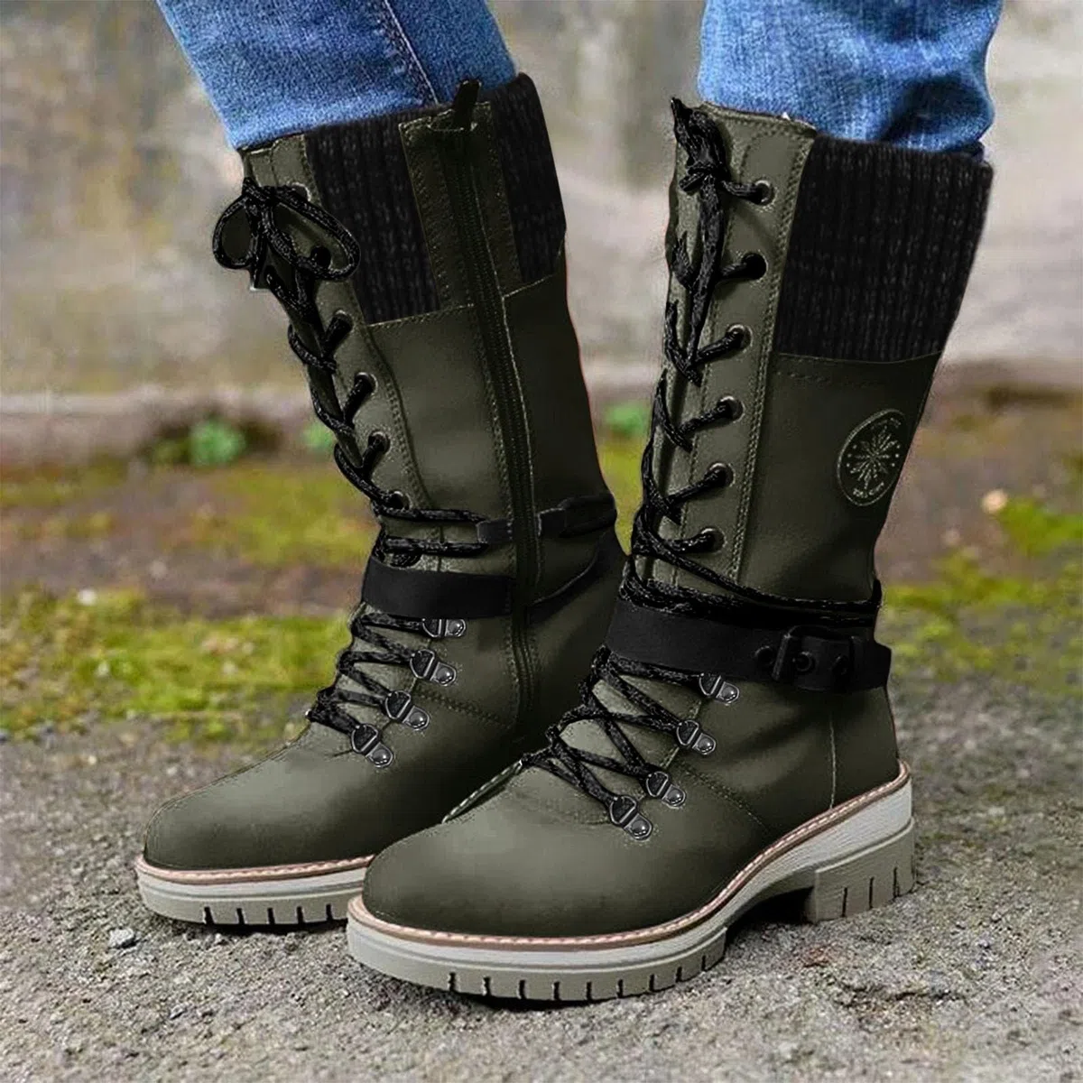 Generisch Stiefeletten Damen Flach Leicht Rutschfest Halbschaft Winterstiefel Bequeme Wasserdicht Weitschaftstiefel Freizeit Außenbereich Winterschuhe Warme Gefüttert Winter Schnee Stiefel