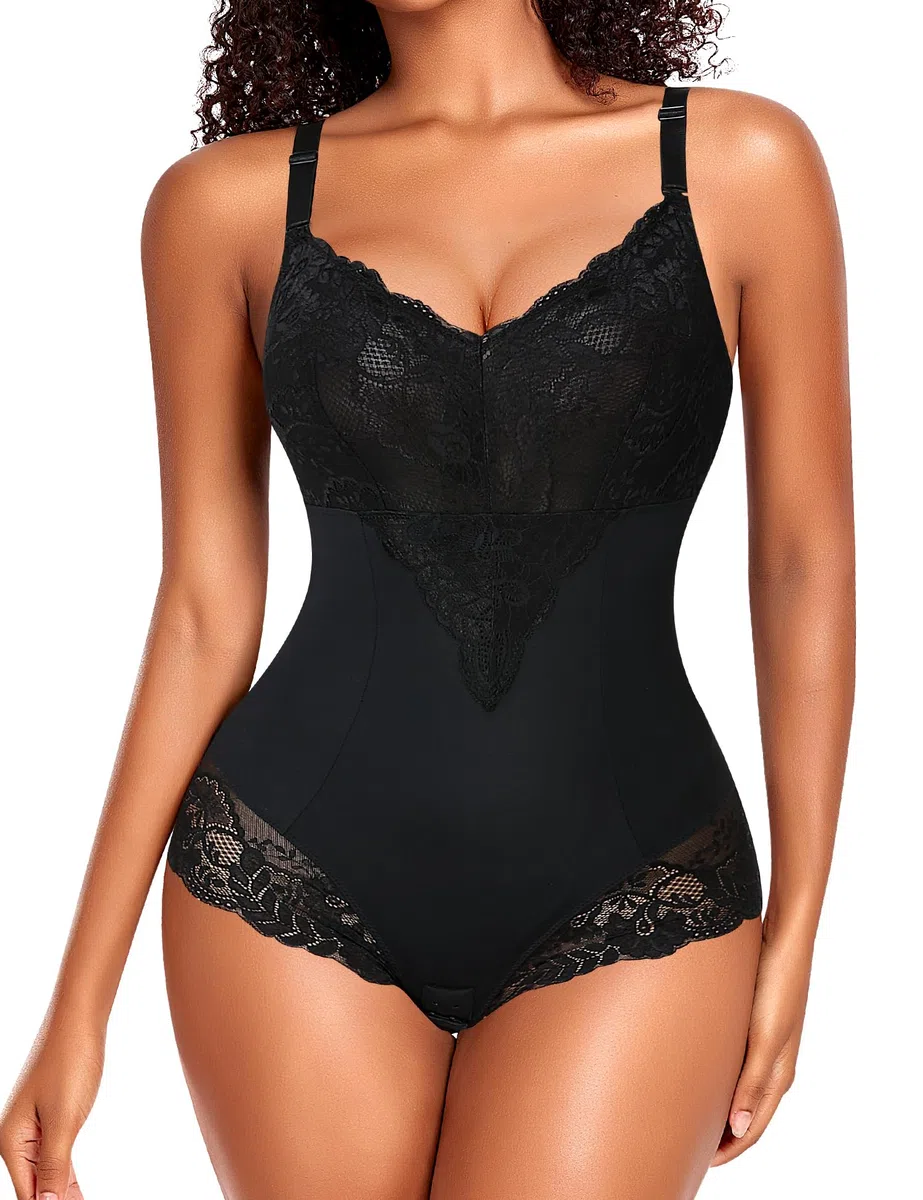 YARRCO Shapewear Damen Bauchweg Body Shaper Miederslip Shaping Bodysuits Leicht Figurformende Unterwäsche U-Ausschnitt