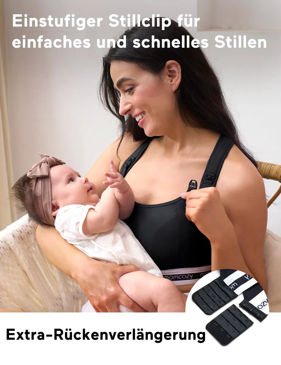 momcozy Stillbrüste für Stillen, FB011 Sport-Stillbrüste mit niedrigem Einschlag, Unterstützung für Schwangerschaft und Stillen, gepolsterte, drahtlose Brüste