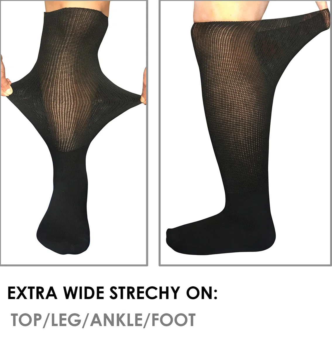 Socken für Wanderschuhe, Air Cam, Walker, Bracture Boots, Orthopädische Socken | Extra breite Ödem-Beinabdeckung, Ersatzsocken, 2 Paar