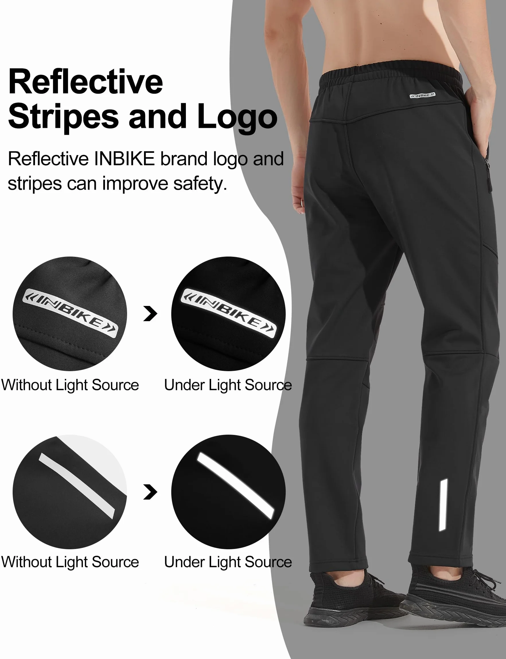 INBIKE Outdoorhose Laufhose Fahrradhose Winter Winddicht Warm und Atmungsaktiv Herrenhose für Laufen Radfahren Training Wandern Jogging LM8635