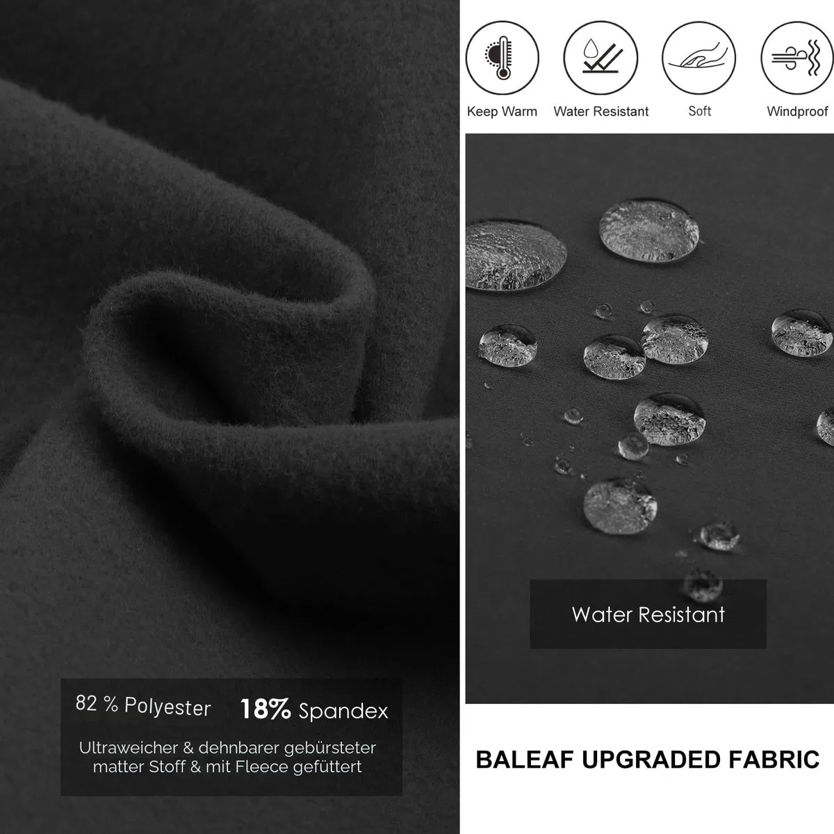baleaf Themo Running Kompressionshosen Herren Sporthose Winter Trainingshose Atmungsaktiv Sport Leggings Laufhose Lang Tight