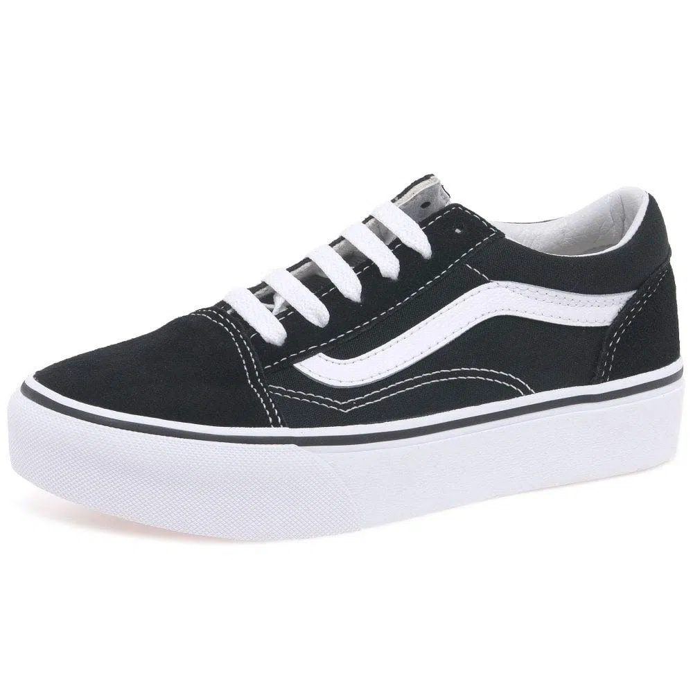 Vans Sneaker Low Schwarz Madchen Sportschuhe Laufschuhe Turnschuhe Hausschuhe Schnursenkel Plateausohle Uy Old Skool Platform Canvas