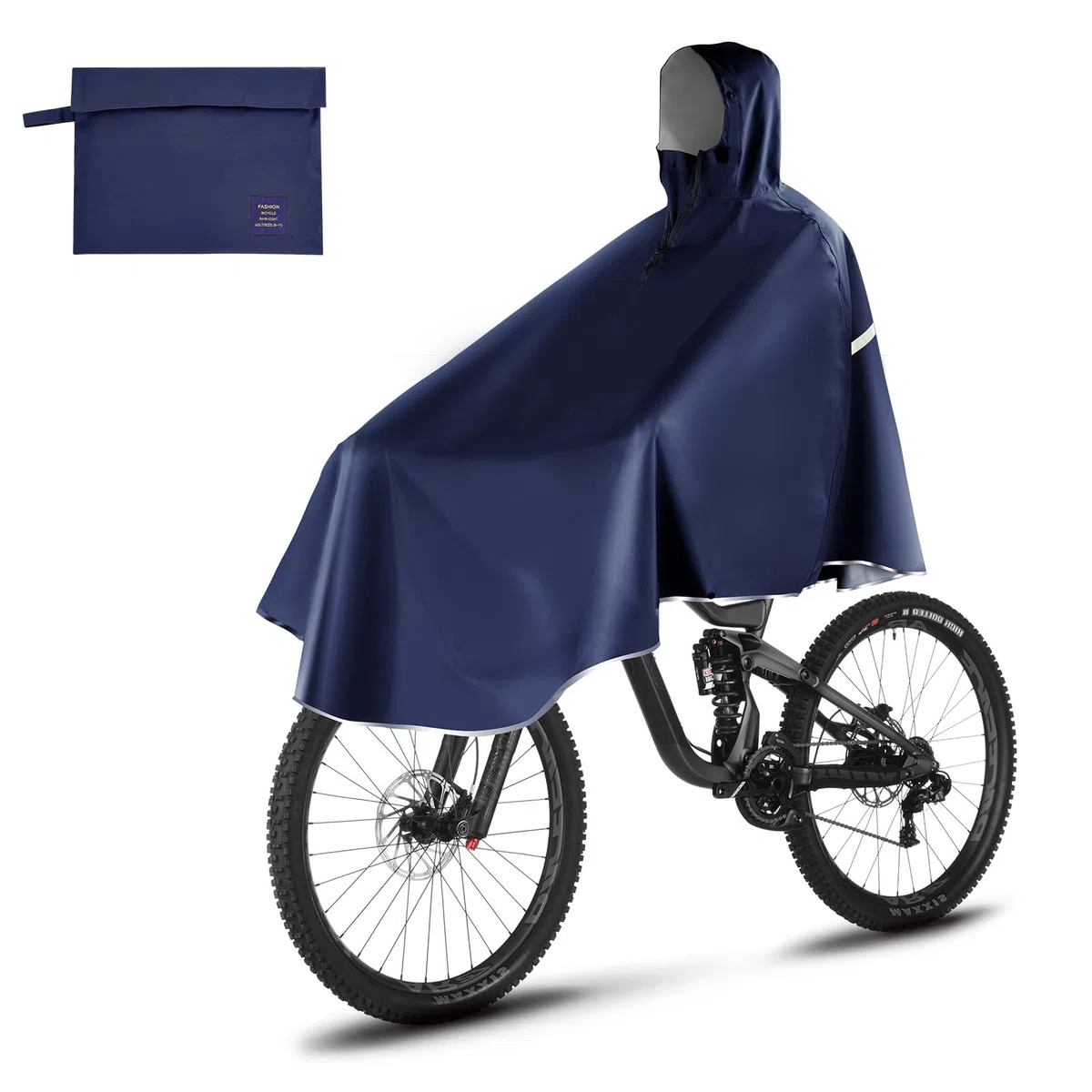 LAMA Fahrrad Regenponcho, Regencape Fahrrad Damen Herren, Wasserdichter Fahrrad Poncho mit Kapuze, Leichte Fahrrad Regenbekleidung Regenjacke für Radfahren Wandern