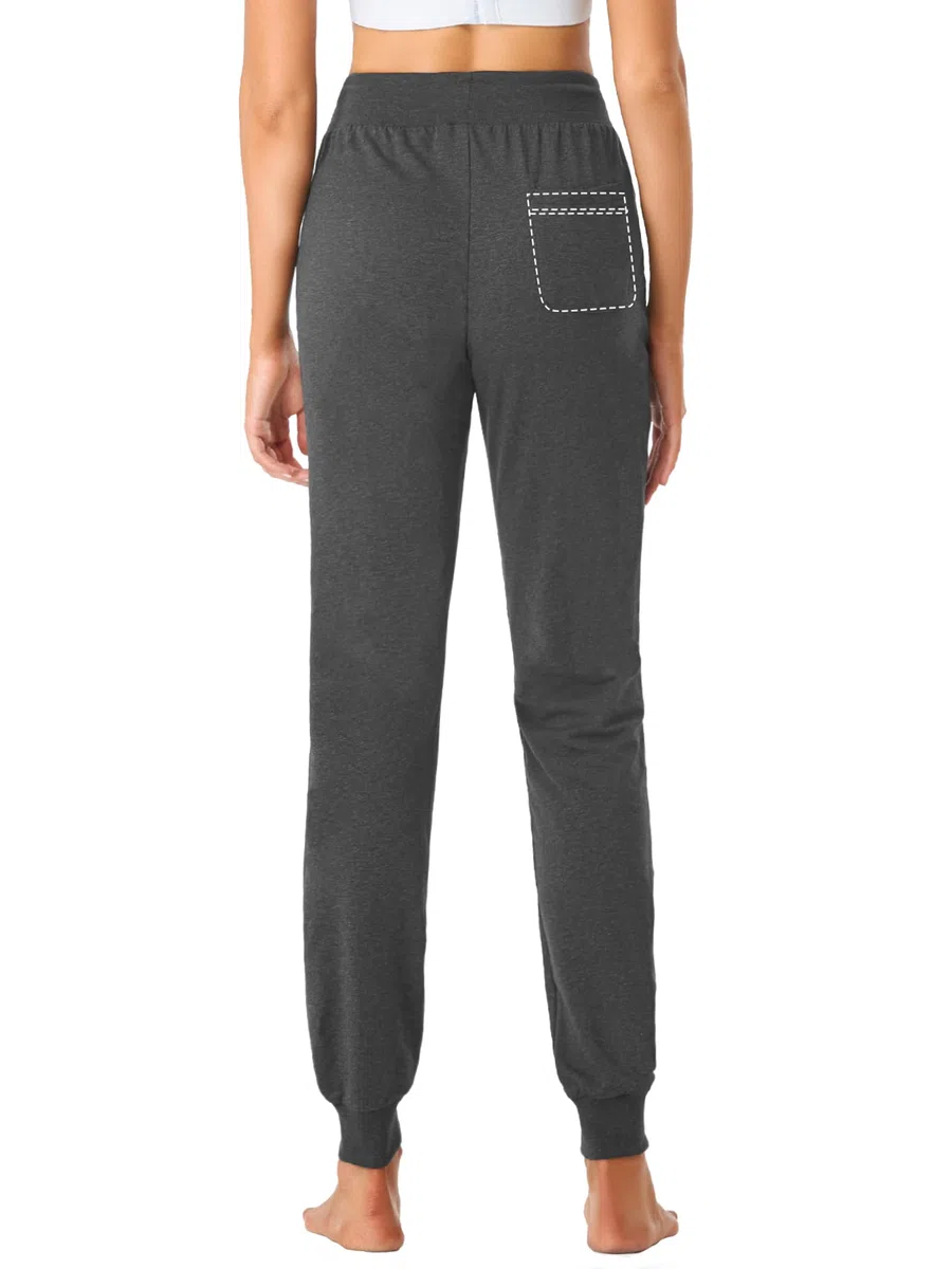 Sevego Jogginghose Damen Sporthose Baumwolle High Waist Trainingshose Loose Fit Lang Sweathose mit Taschen